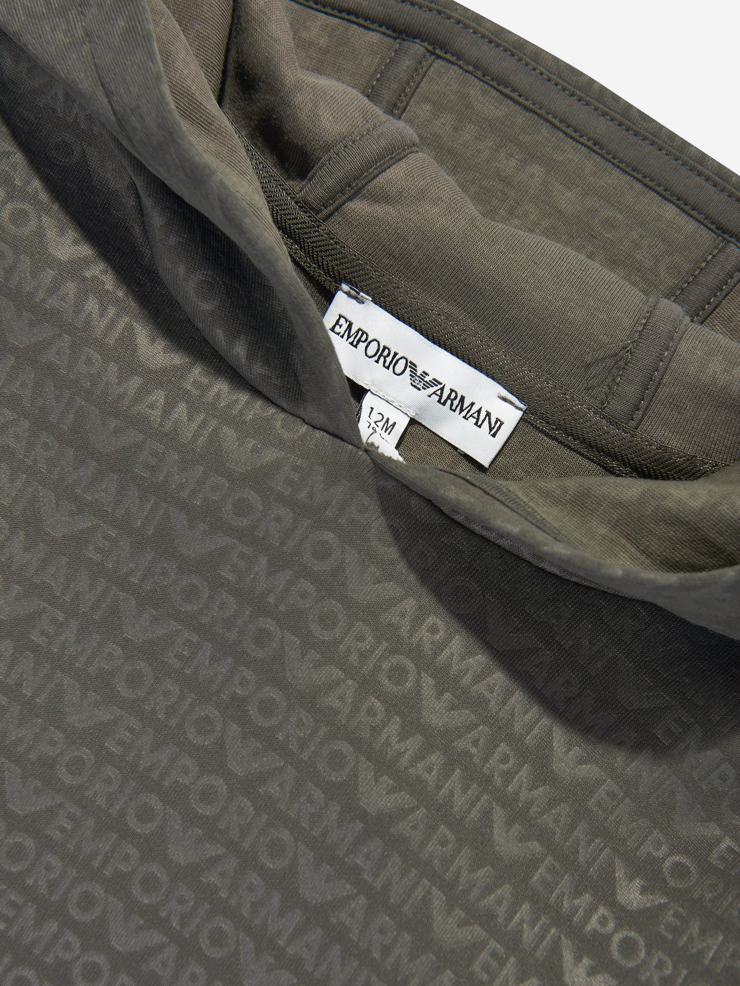 Emporio Armani Baby Boys Logo Hoodie in Green