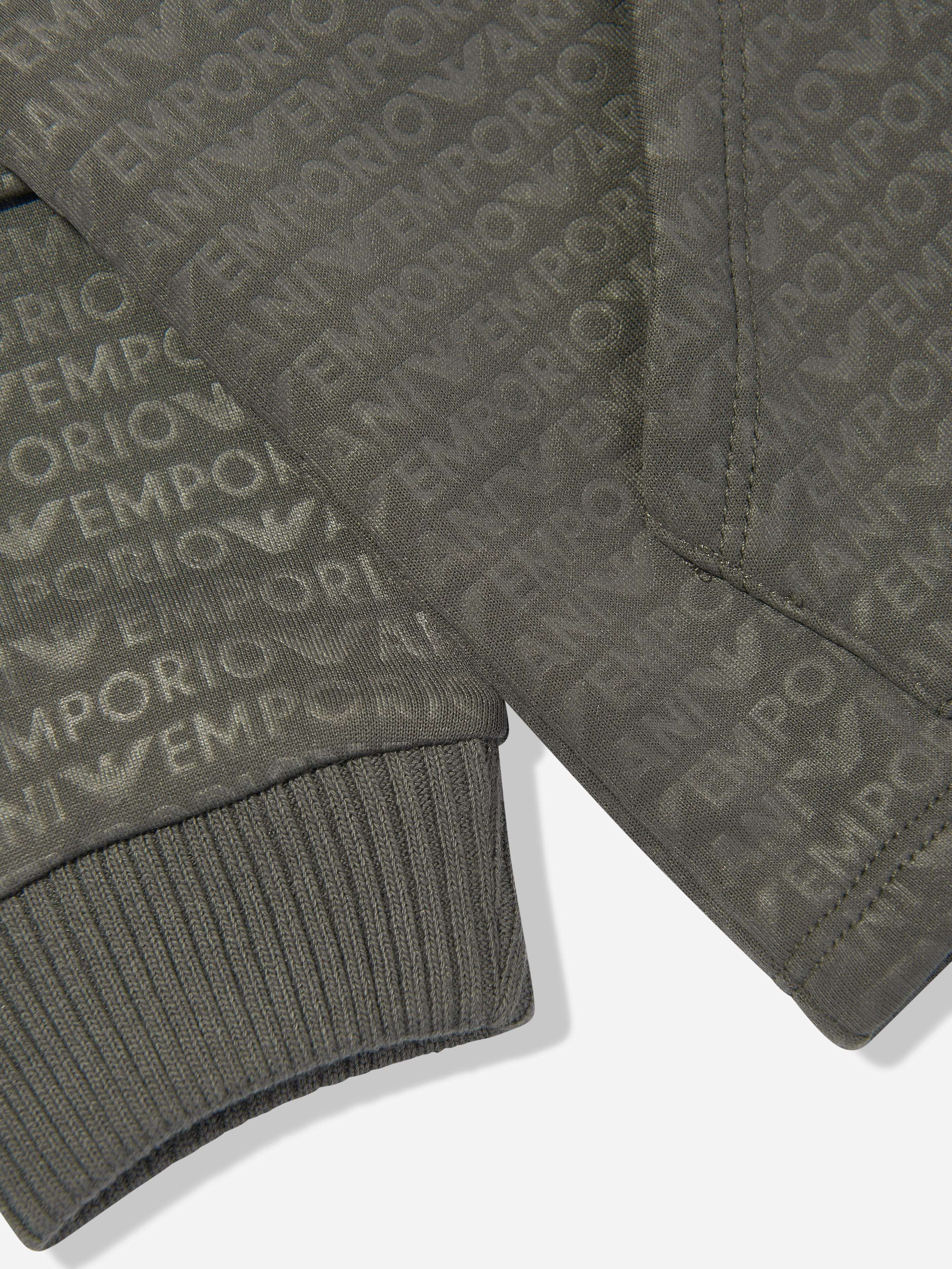 Emporio Armani Baby Boys Logo Hoodie in Green