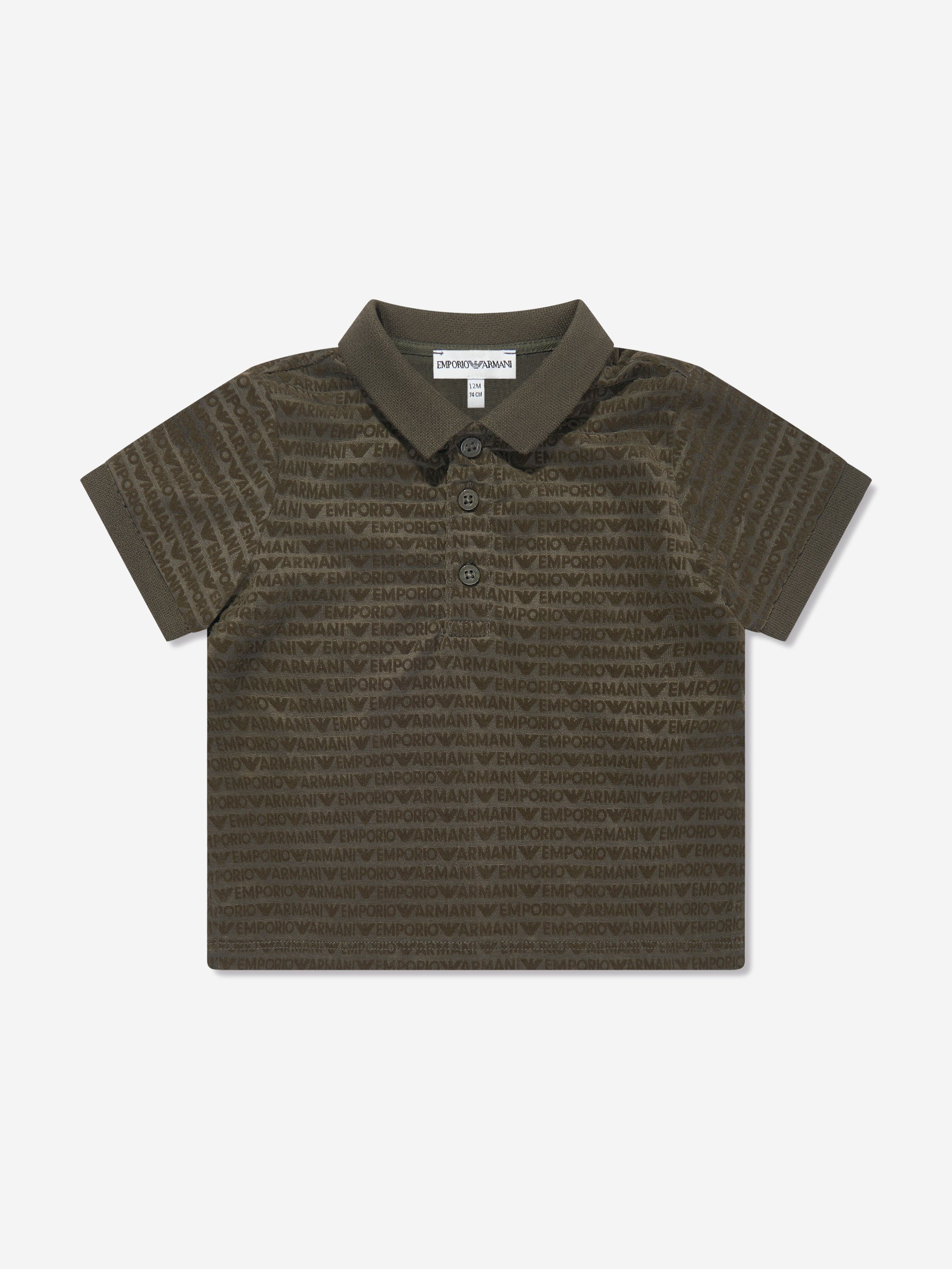 Emporio Armani Baby Boys Logo Polo Shirt in Green