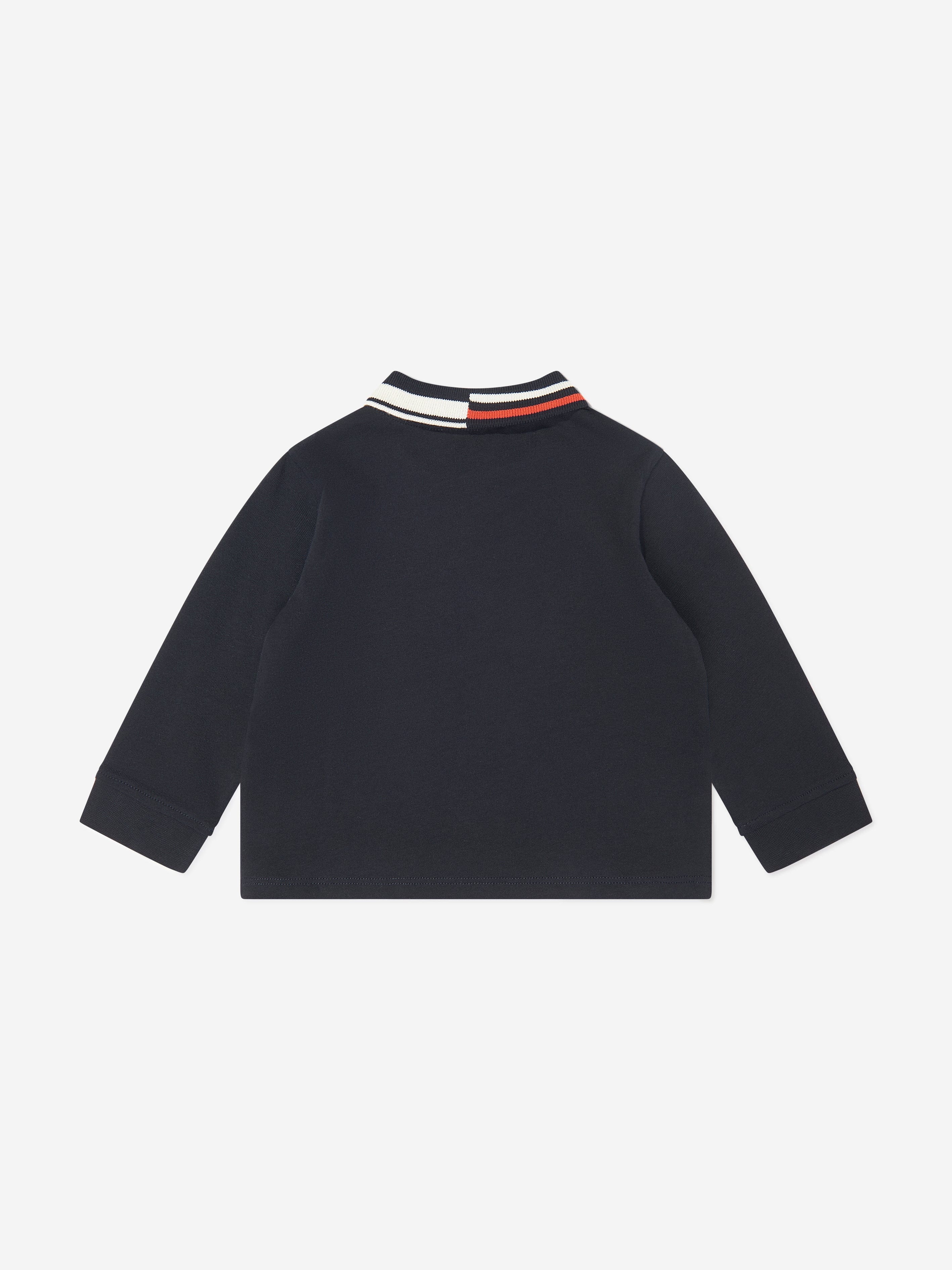 Emporio Armani Baby Boys Long Sleeve Polo Shirt in Navy