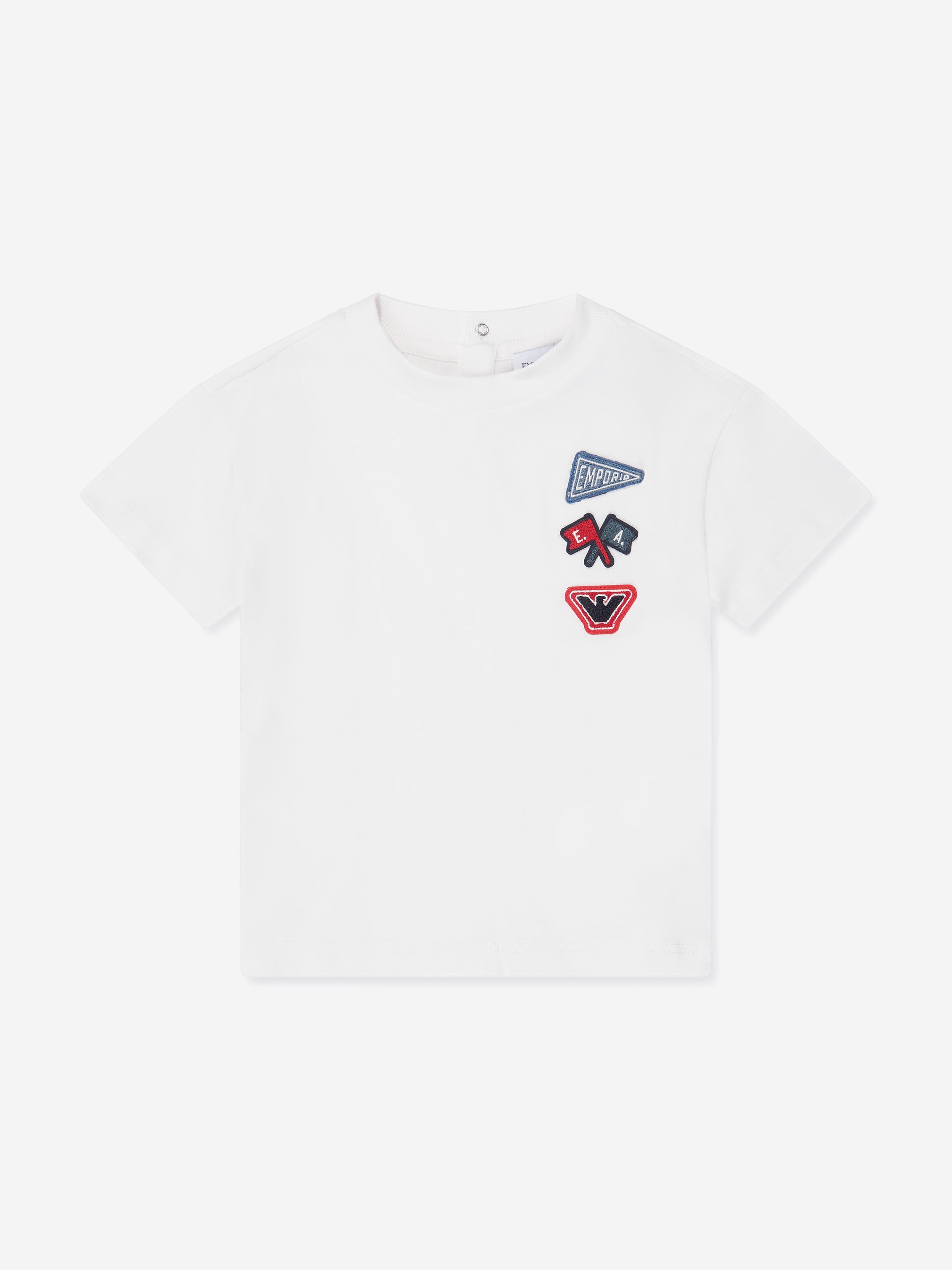 Emporio Armani Baby Boys Applique T-Shirt in White