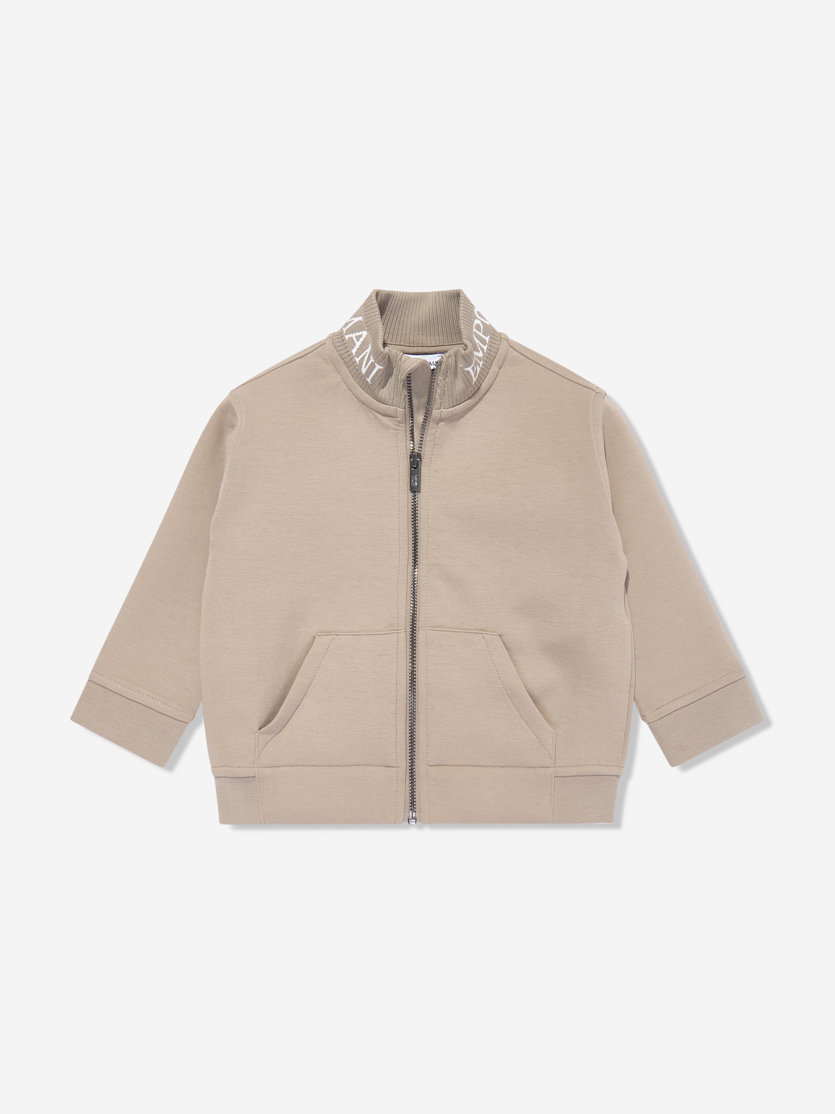 Emporio Armani Baby Boys Branded Tracksuit in Beige
