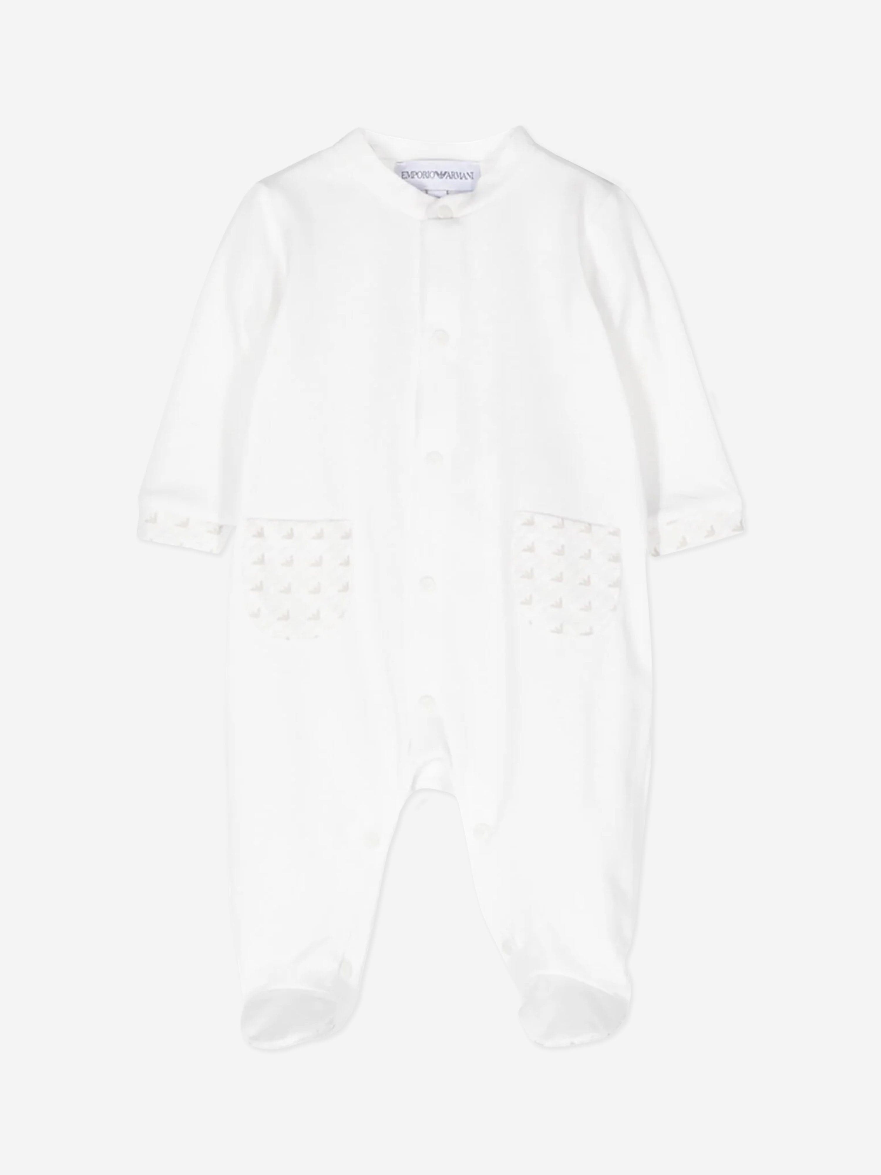 Emporio Armani Baby Logo Babygrow Gift Set in White
