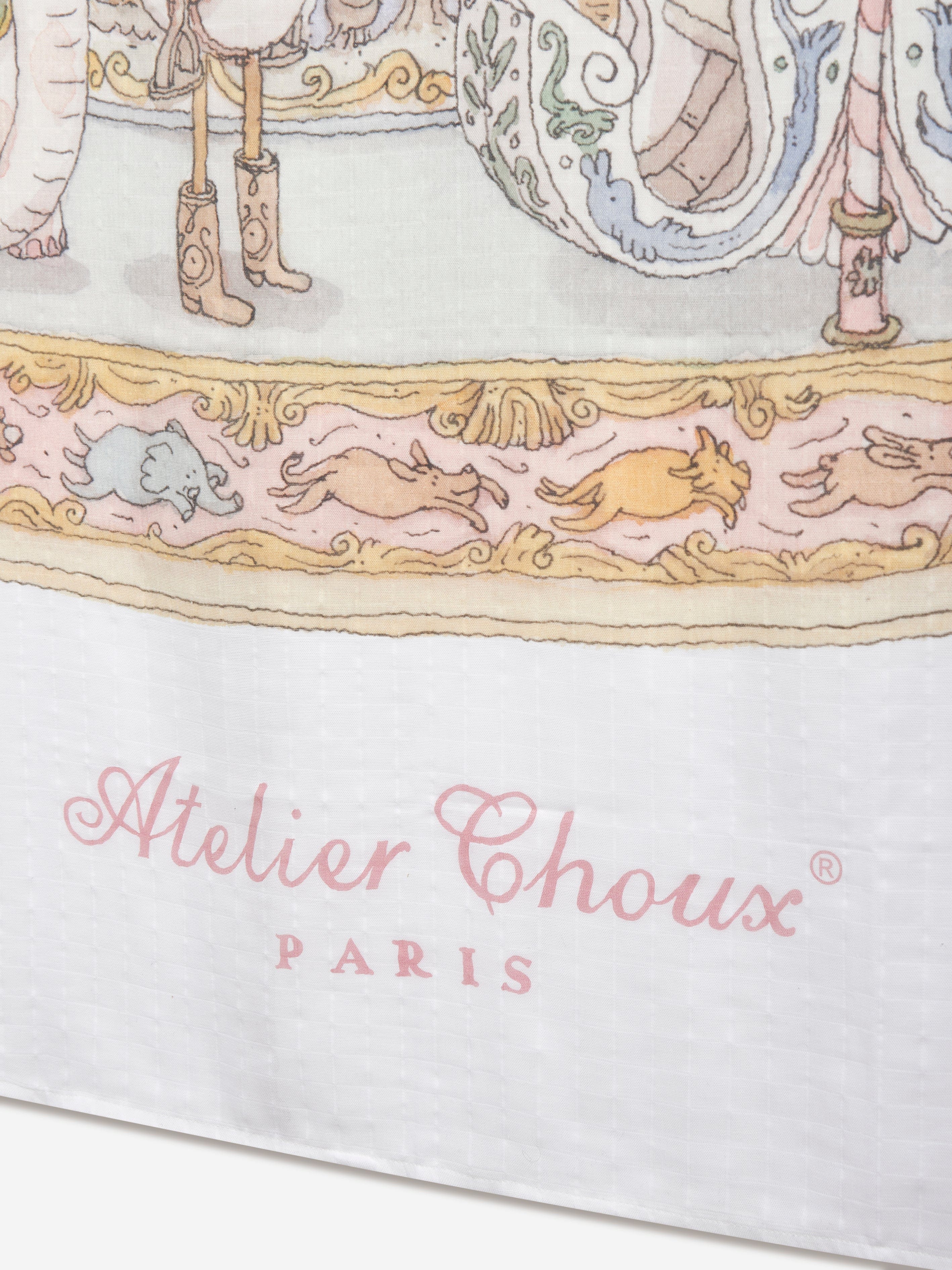 Atelier Choux Baby Girls Grand Carousel Swaddle in Pink (200cm)