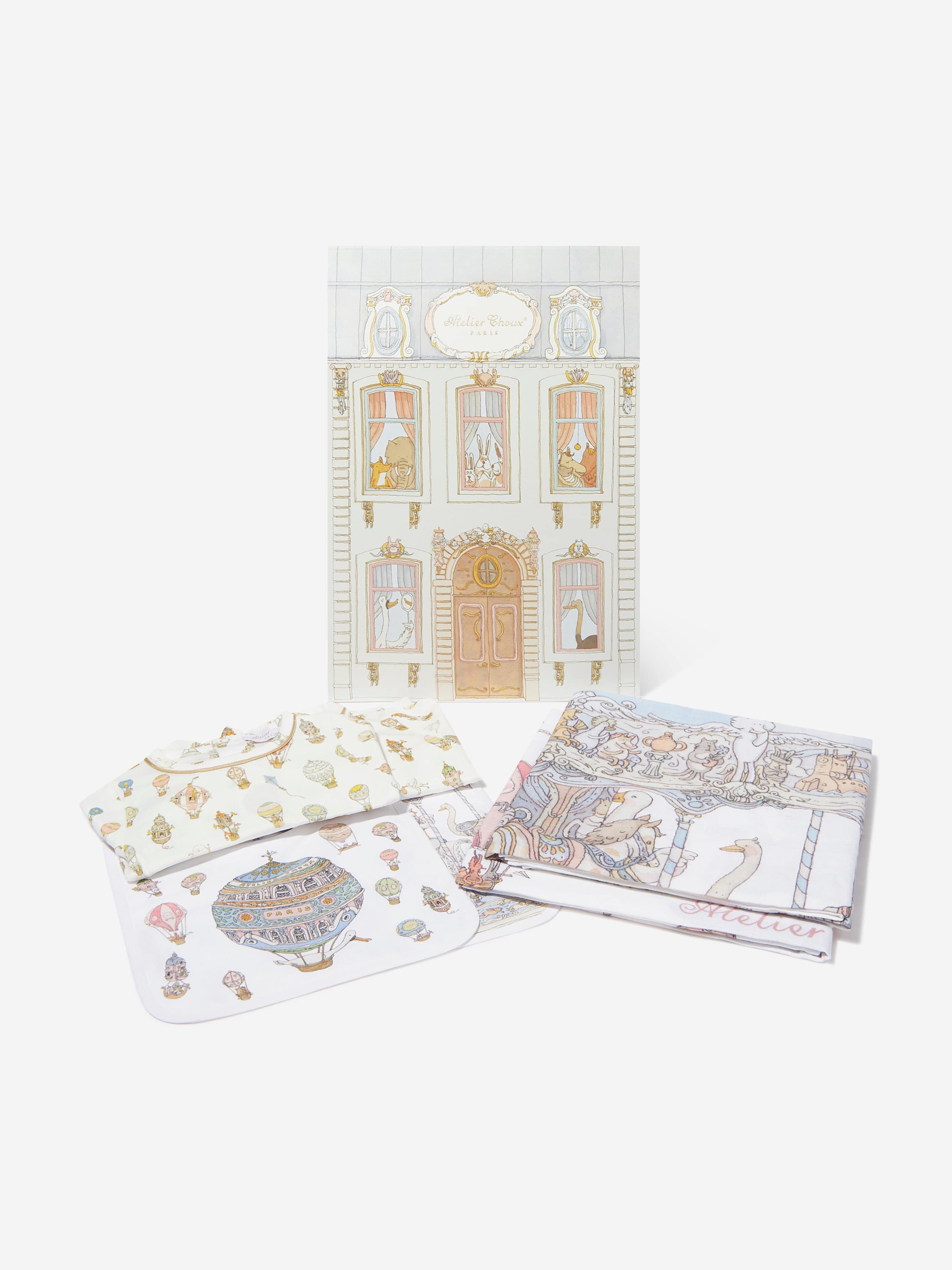 Atelier Choux Baby Carousel Luxury Gift Set in White