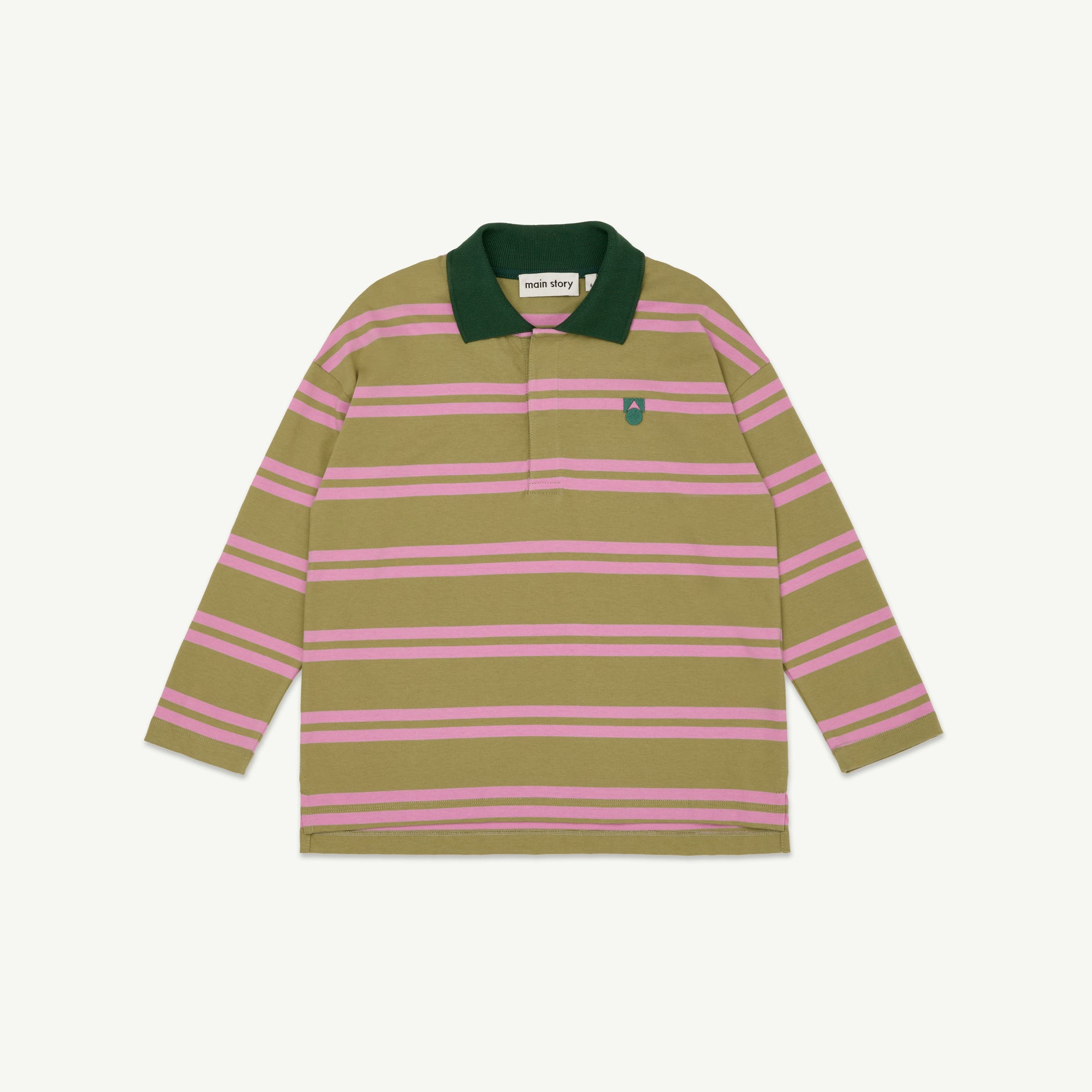Boys & Girls Green Stripes Cotton Polo Shirt