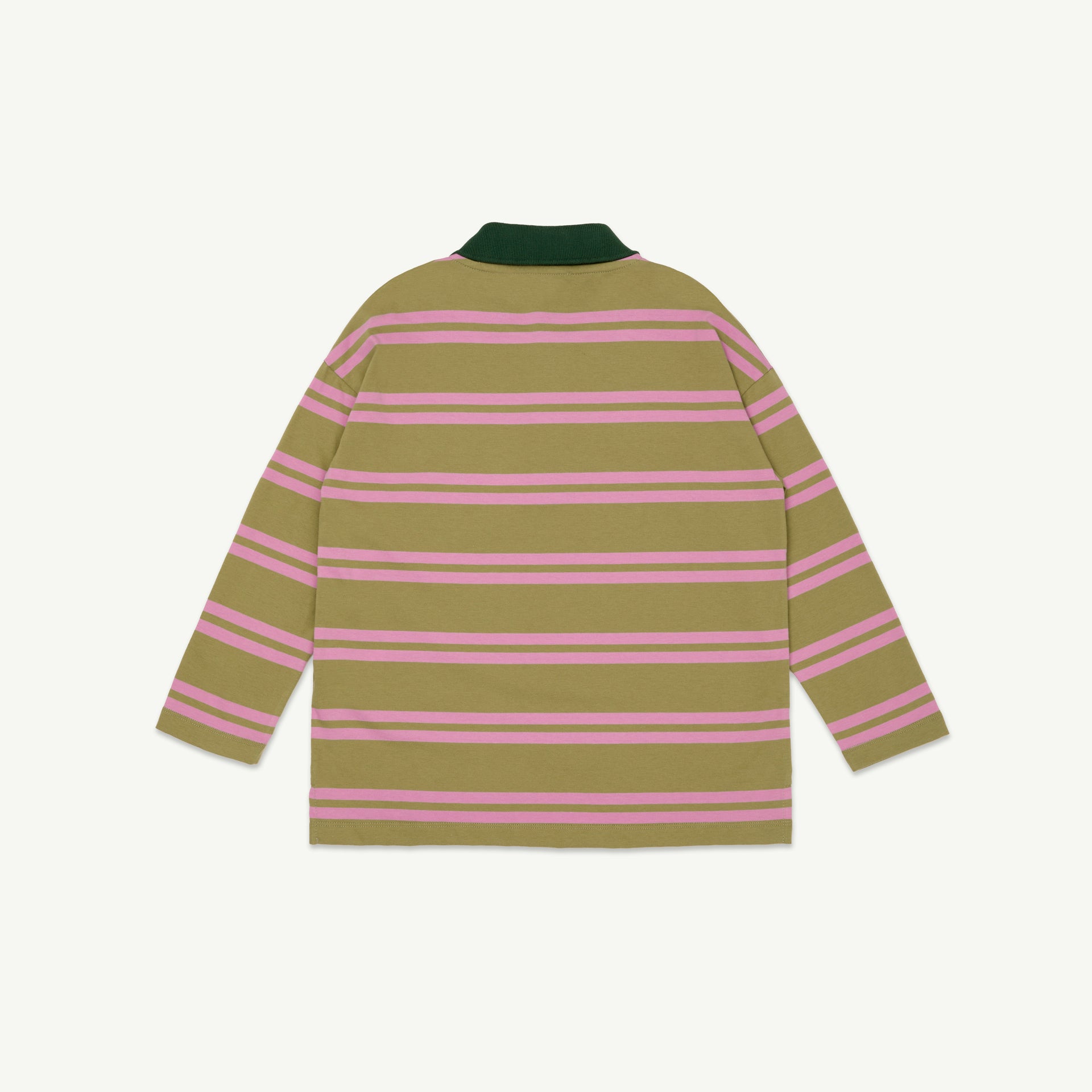 Boys & Girls Green Stripes Cotton Polo Shirt