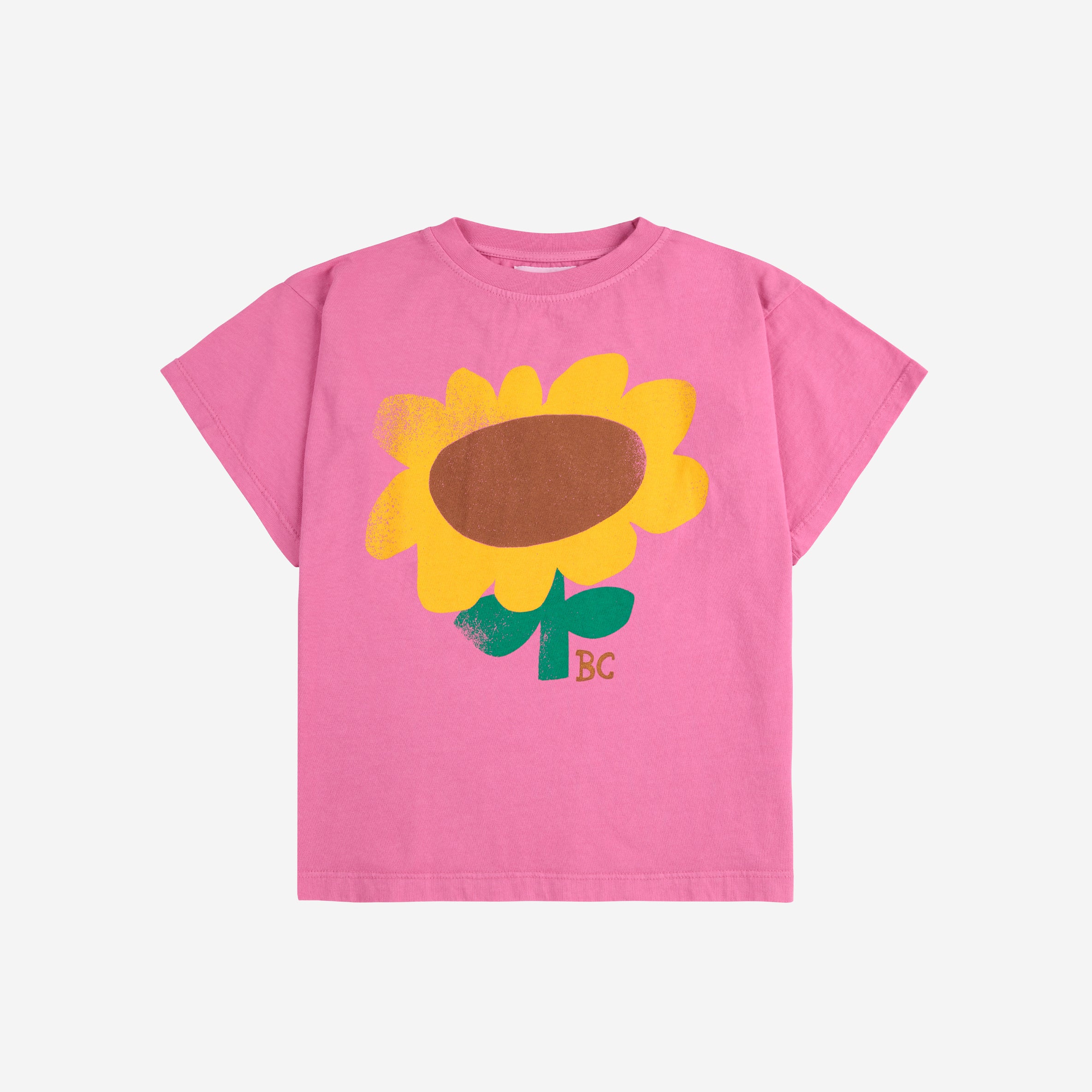 Girls Pink Printed Logo Cotton T-Shirt