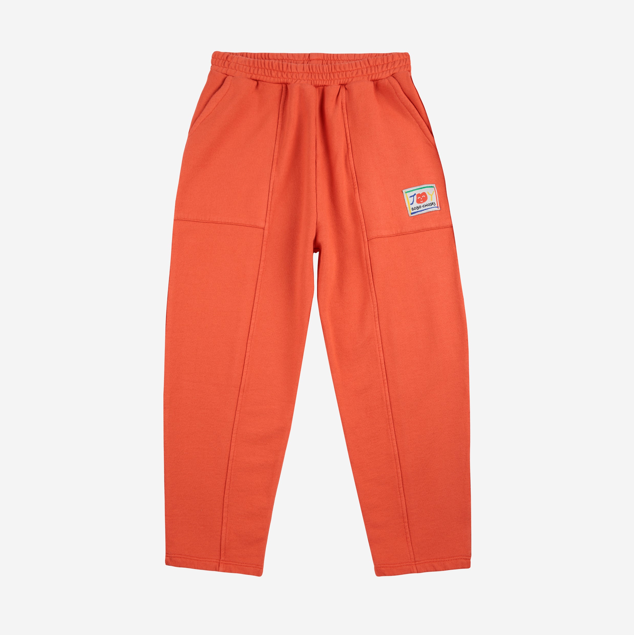 Boys Red Smiling Cotton Trousers