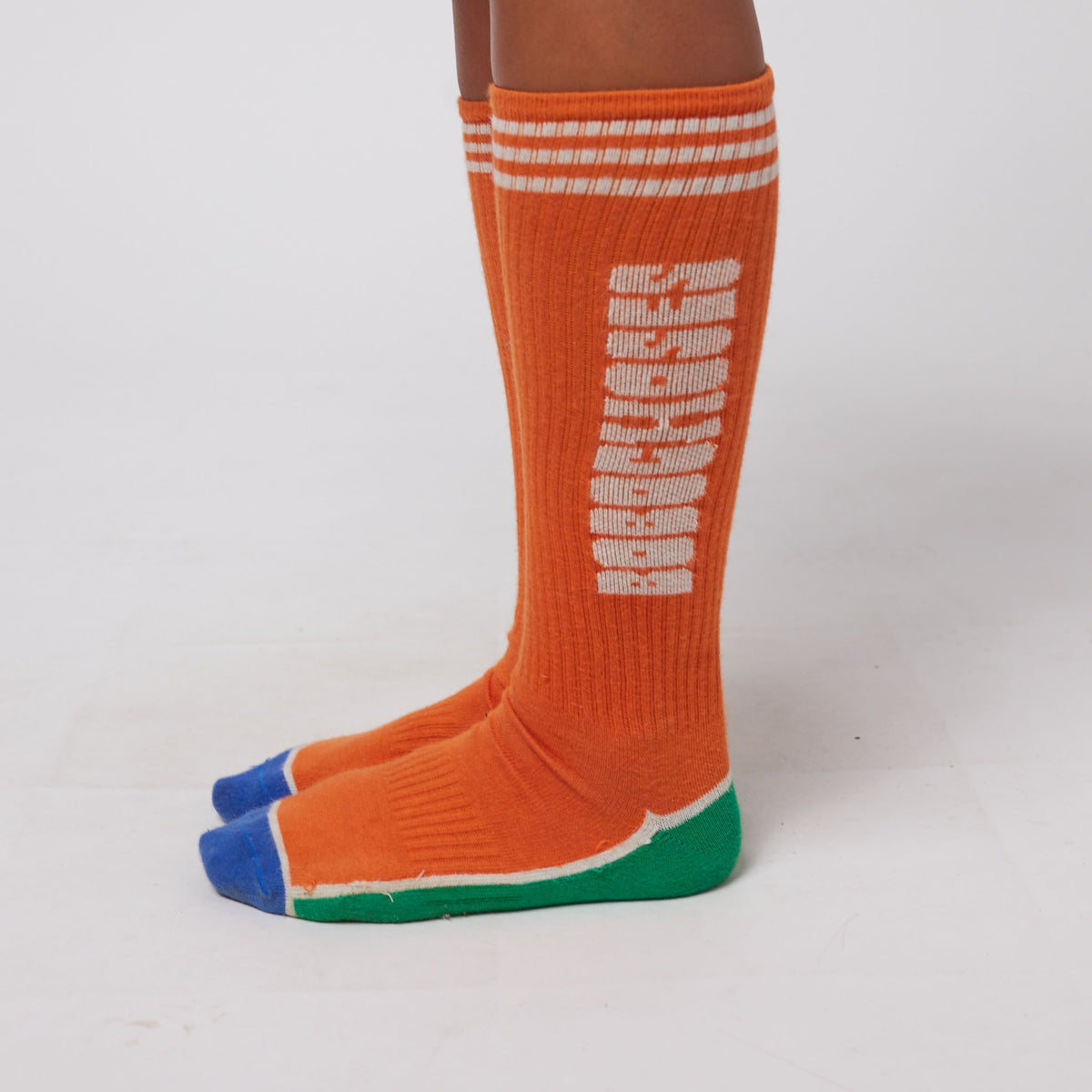 Chaussettes en Coton avec Logo Brodé Orange pour Garçons et Filles