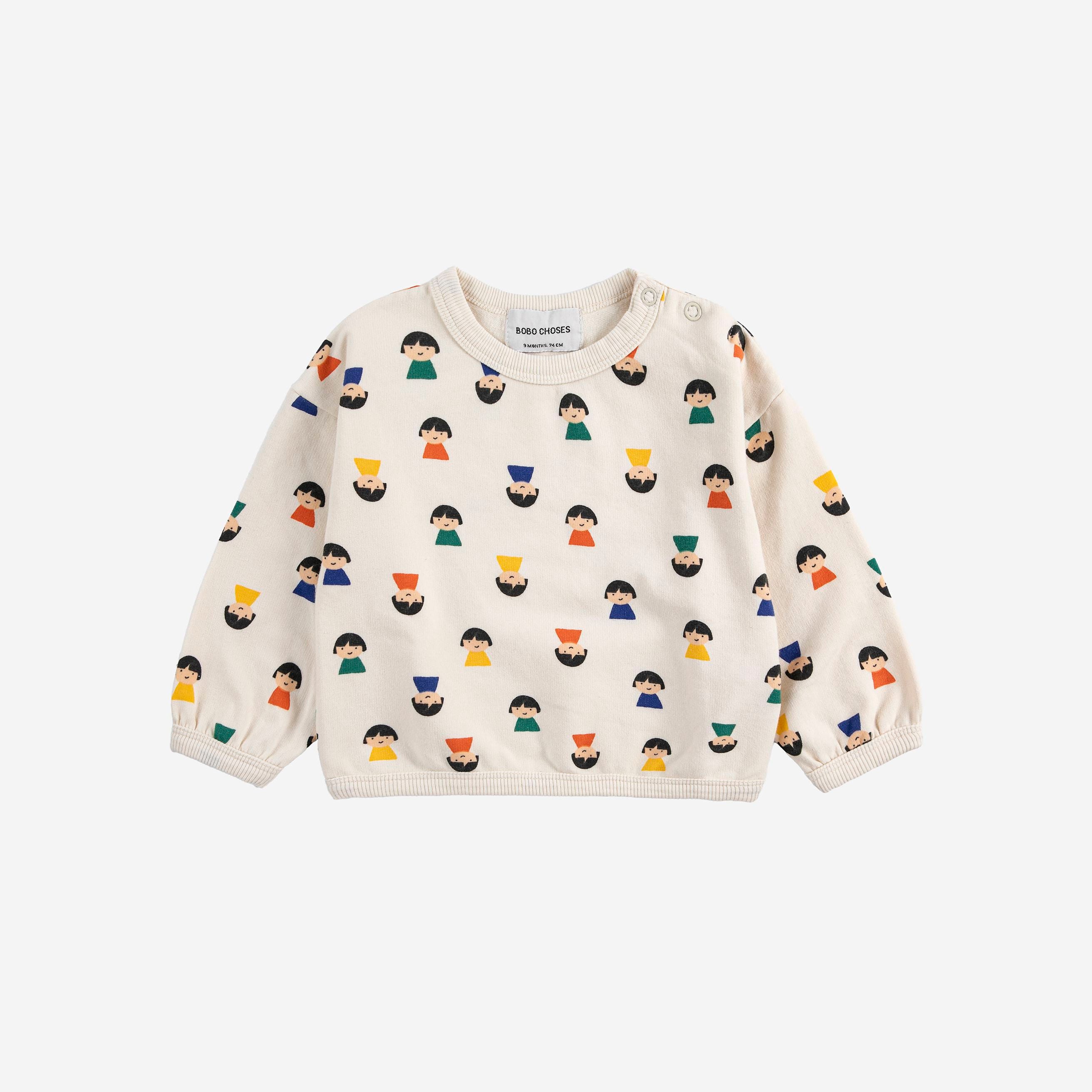 Baby Boys & Girls White Printed Cotton Sweatshirt