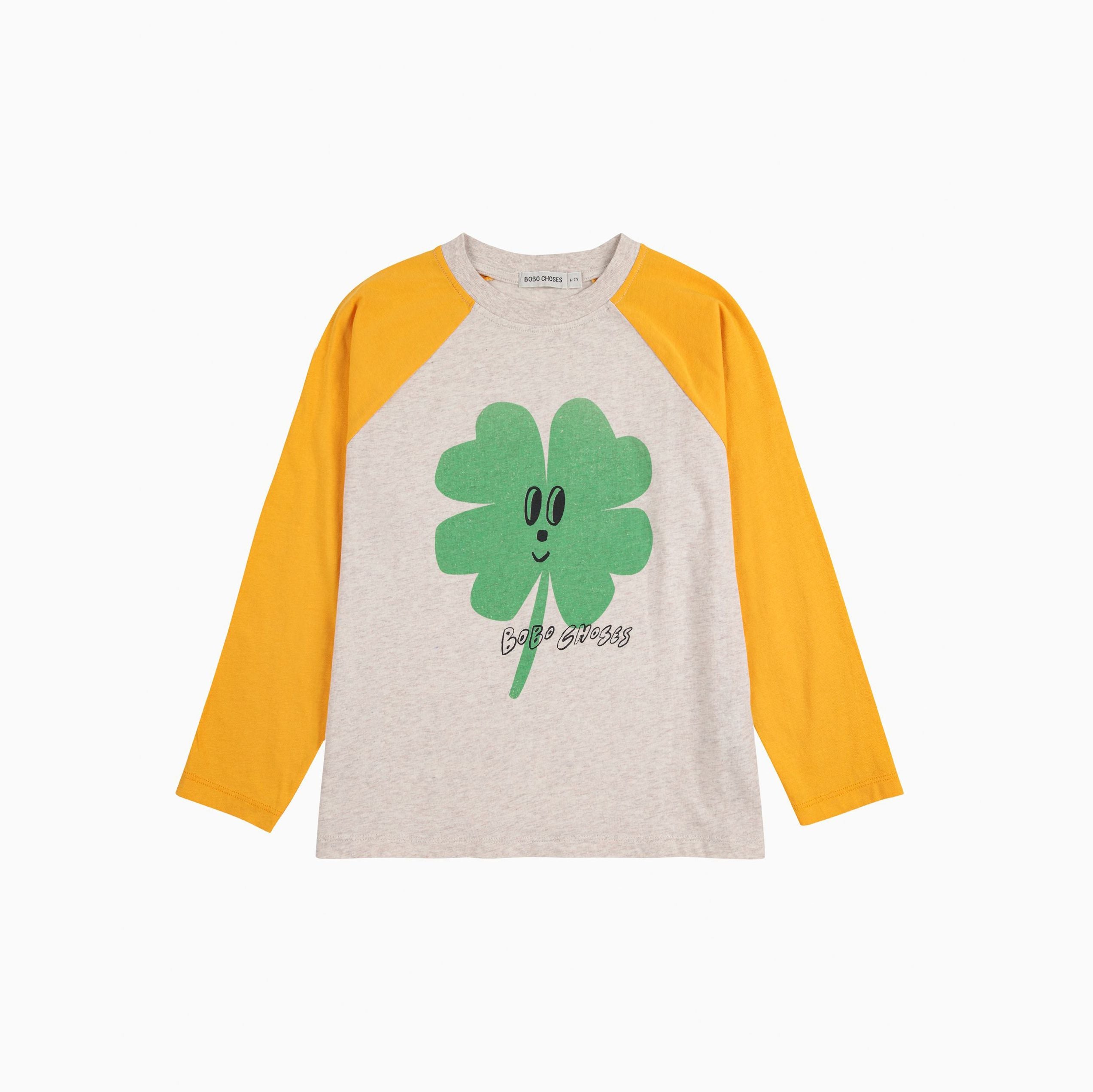 Boys & Girls Yellow Lucky Printed Cotton T-Shirt