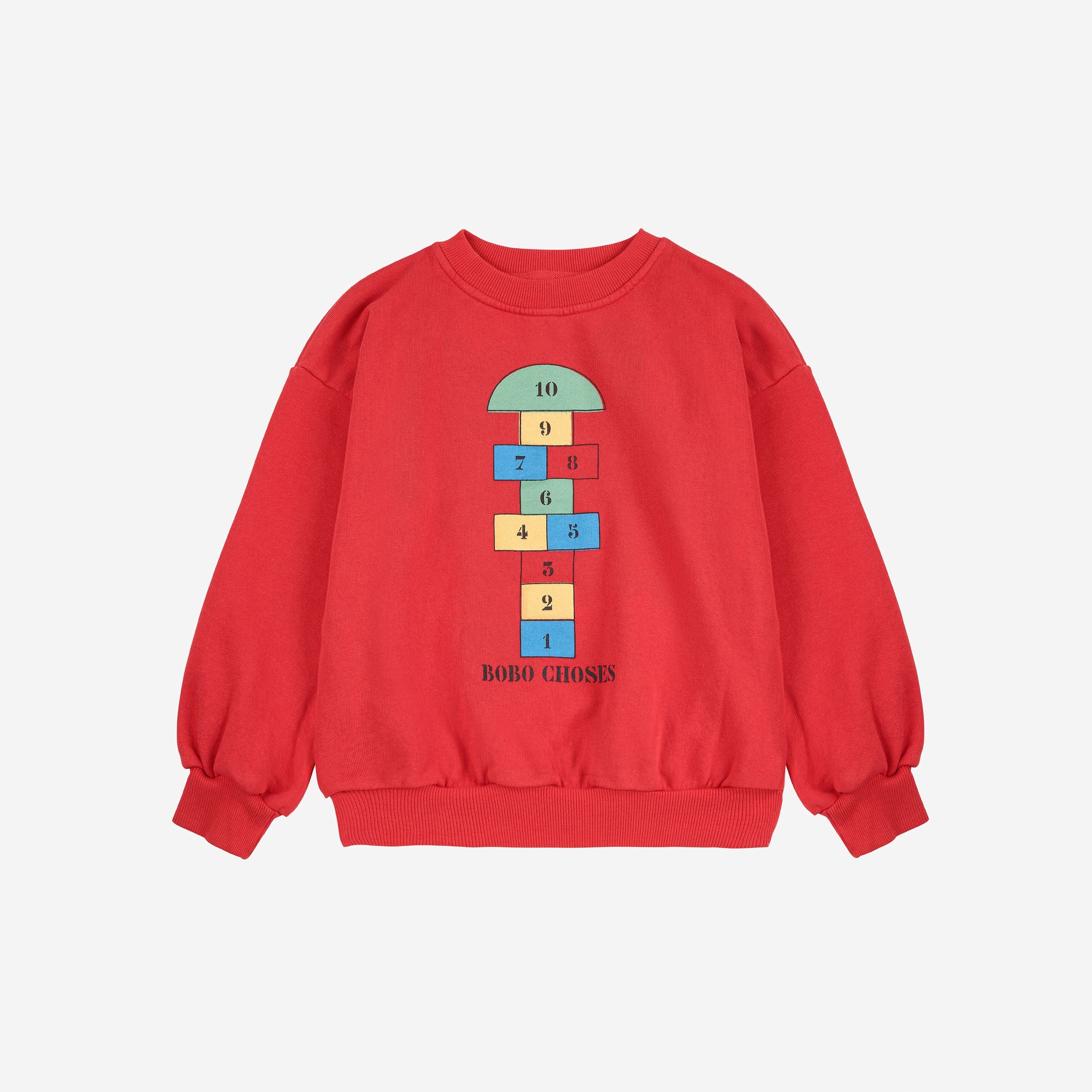 Boys & Girls Red Printed Cotton Sweatshirt