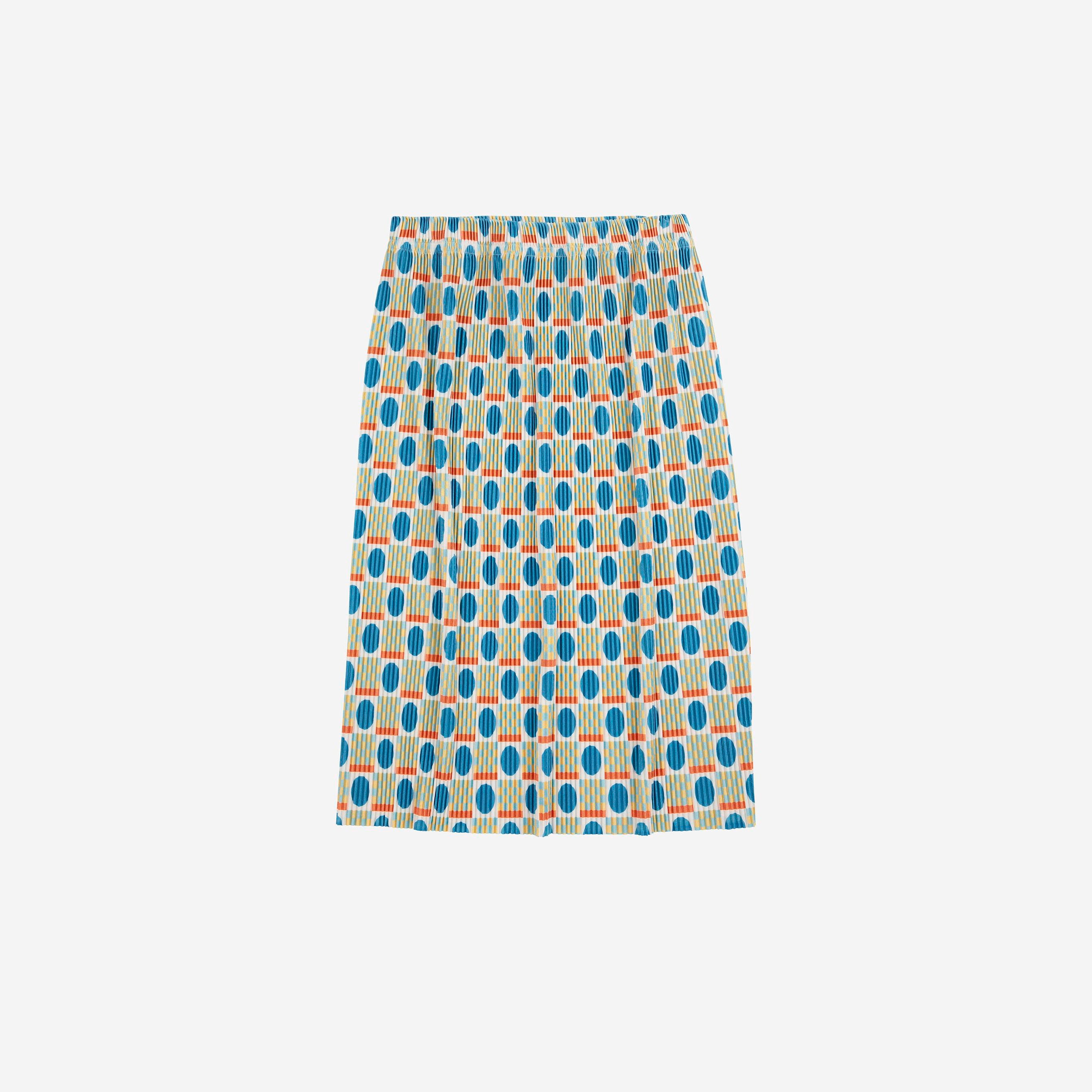 Girls Blue Dots Printed Skirt