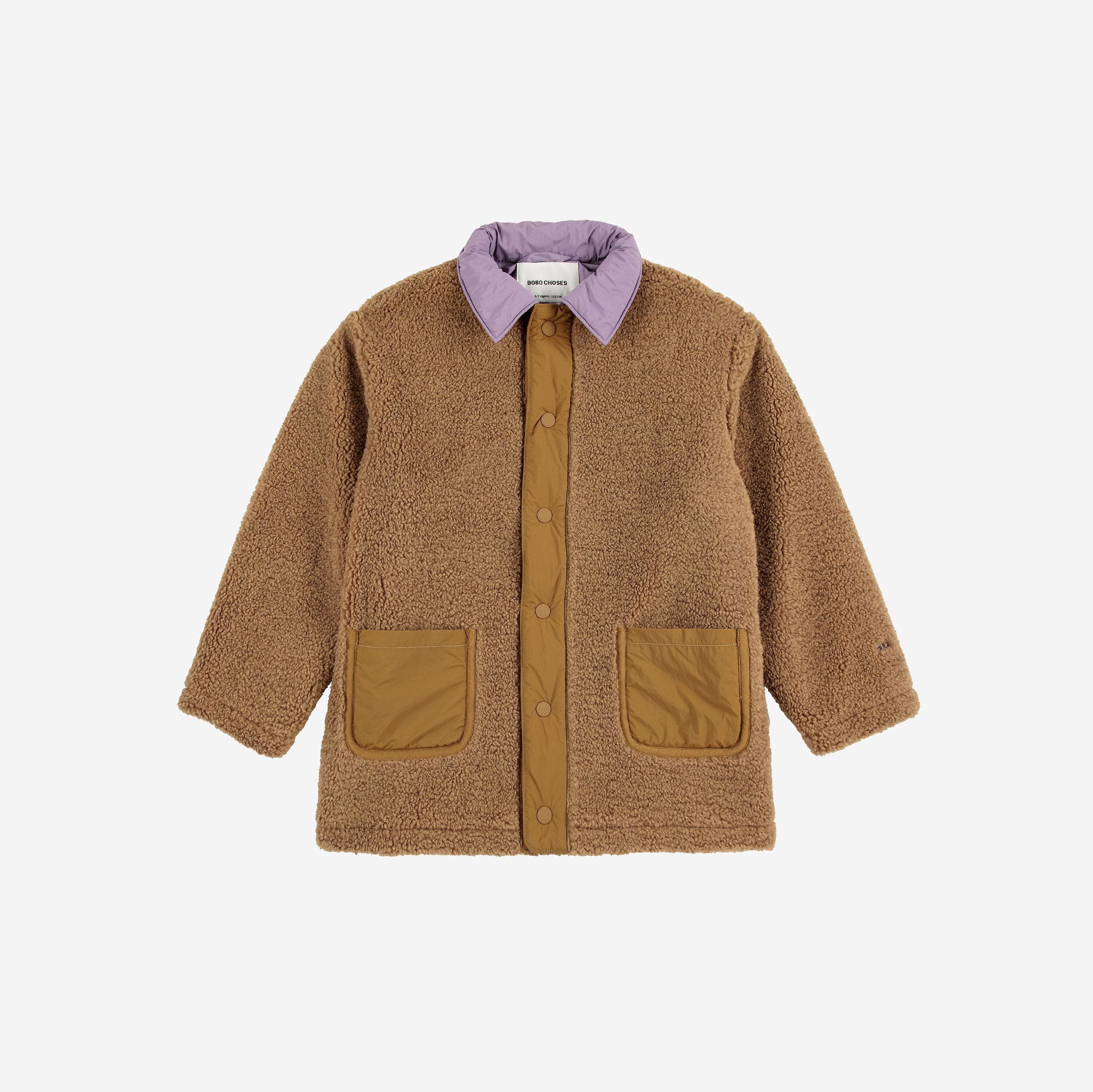 Boys & Girls Light Brown Plush Coat