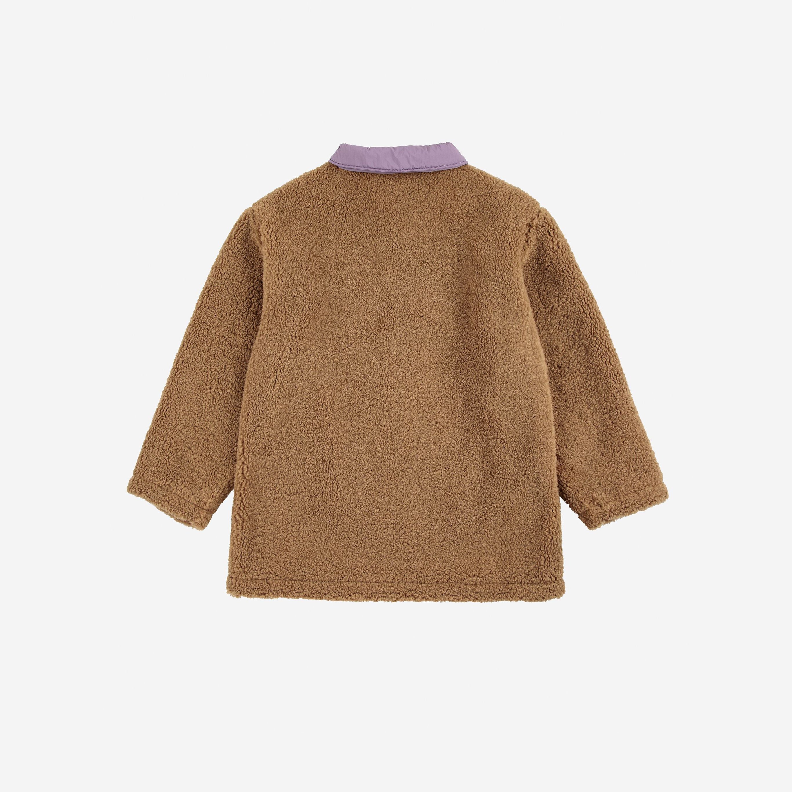 Boys & Girls Light Brown Plush Coat