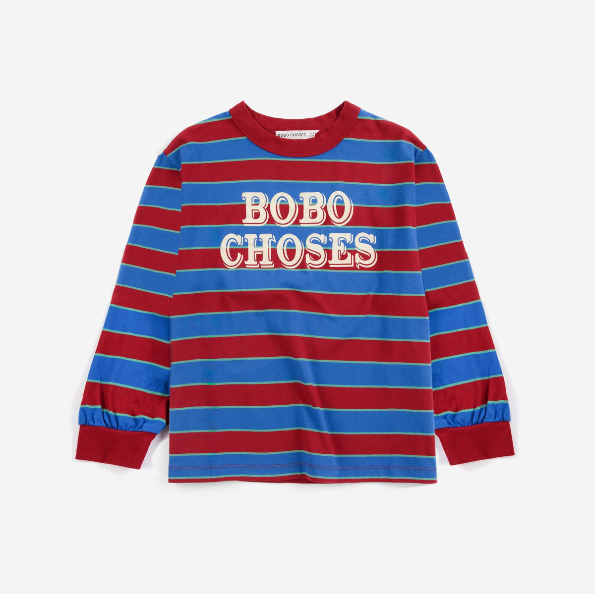 Boys & Girls Blue Stripes Cotton Long Sleeves T-Shirt