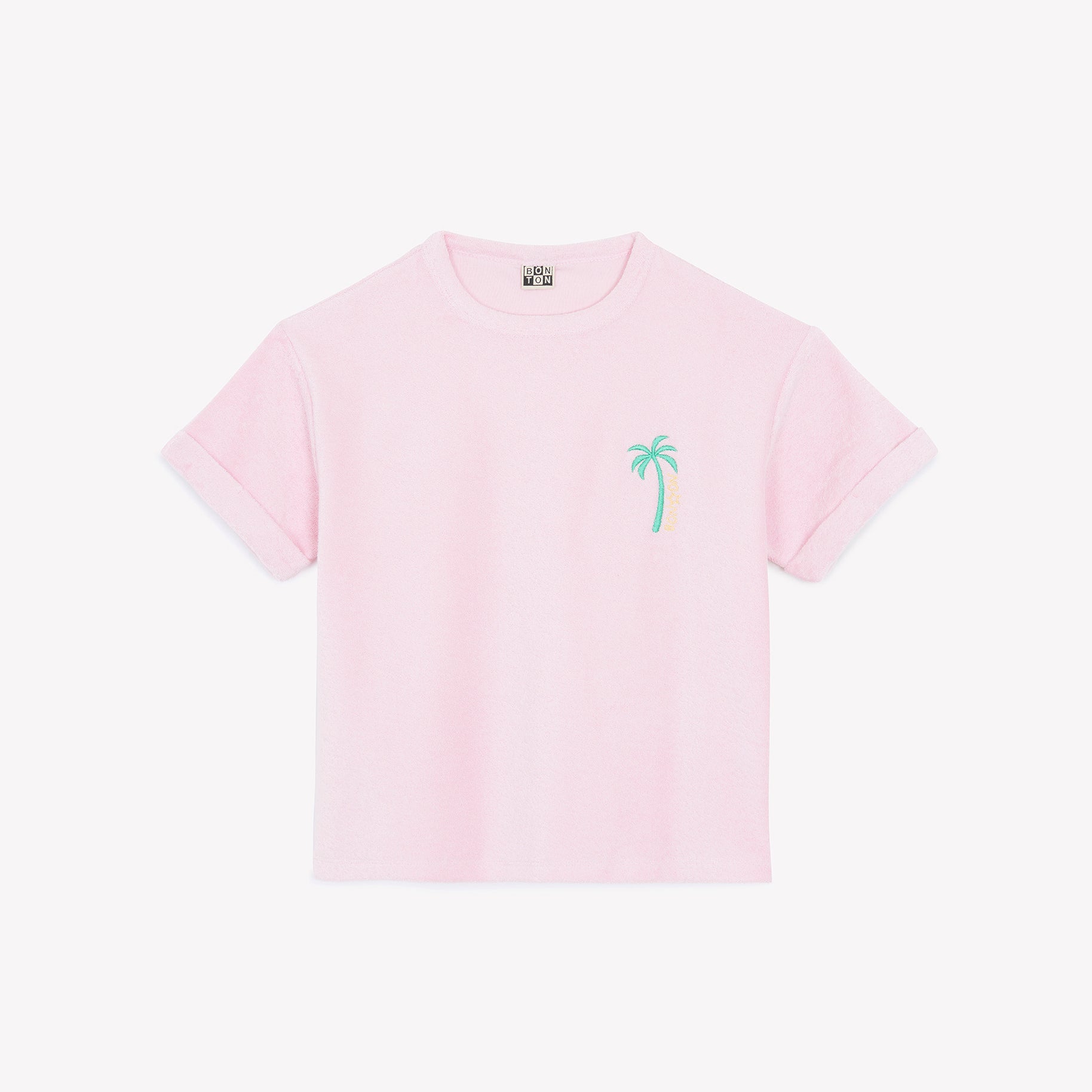 Girls Pink Embroidery Cotton T-Shirt