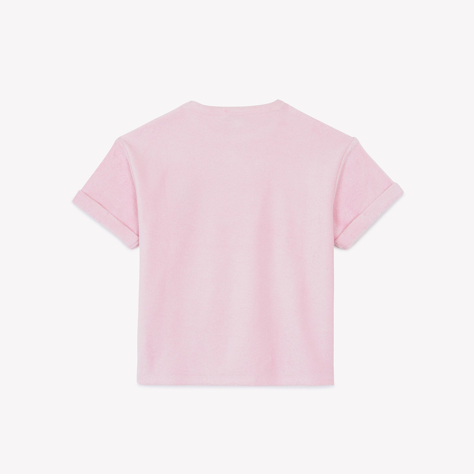 Girls Pink Embroidery Cotton T-Shirt