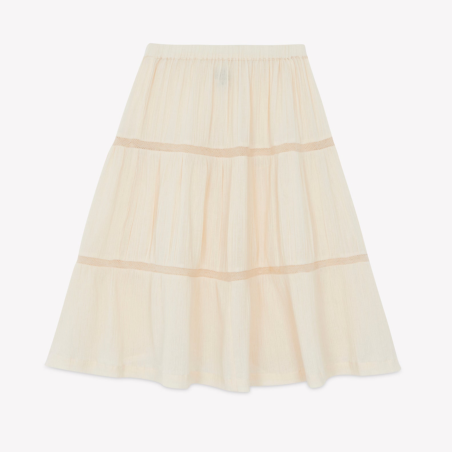 Girls Beige Cotton Skirt