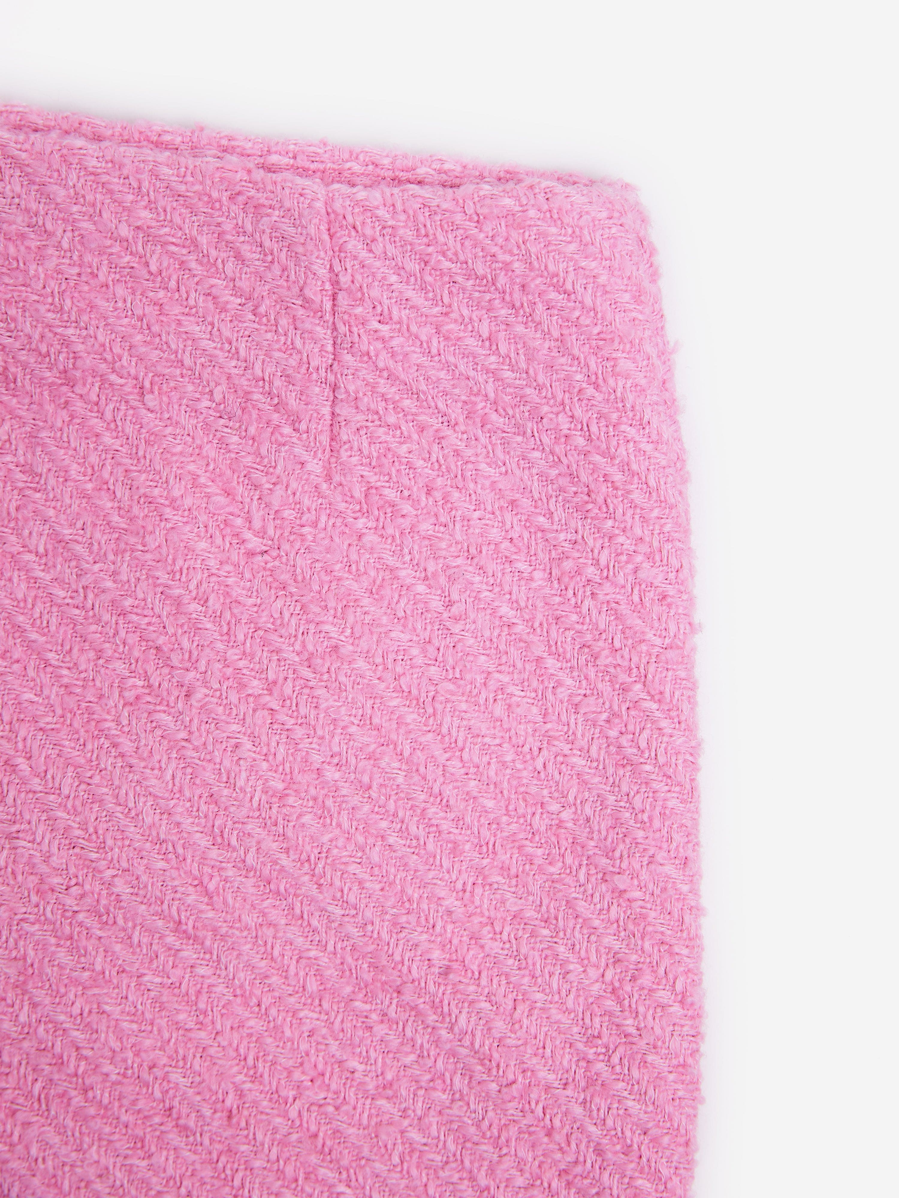 Girls Tweed Pencil Skirt in Pink