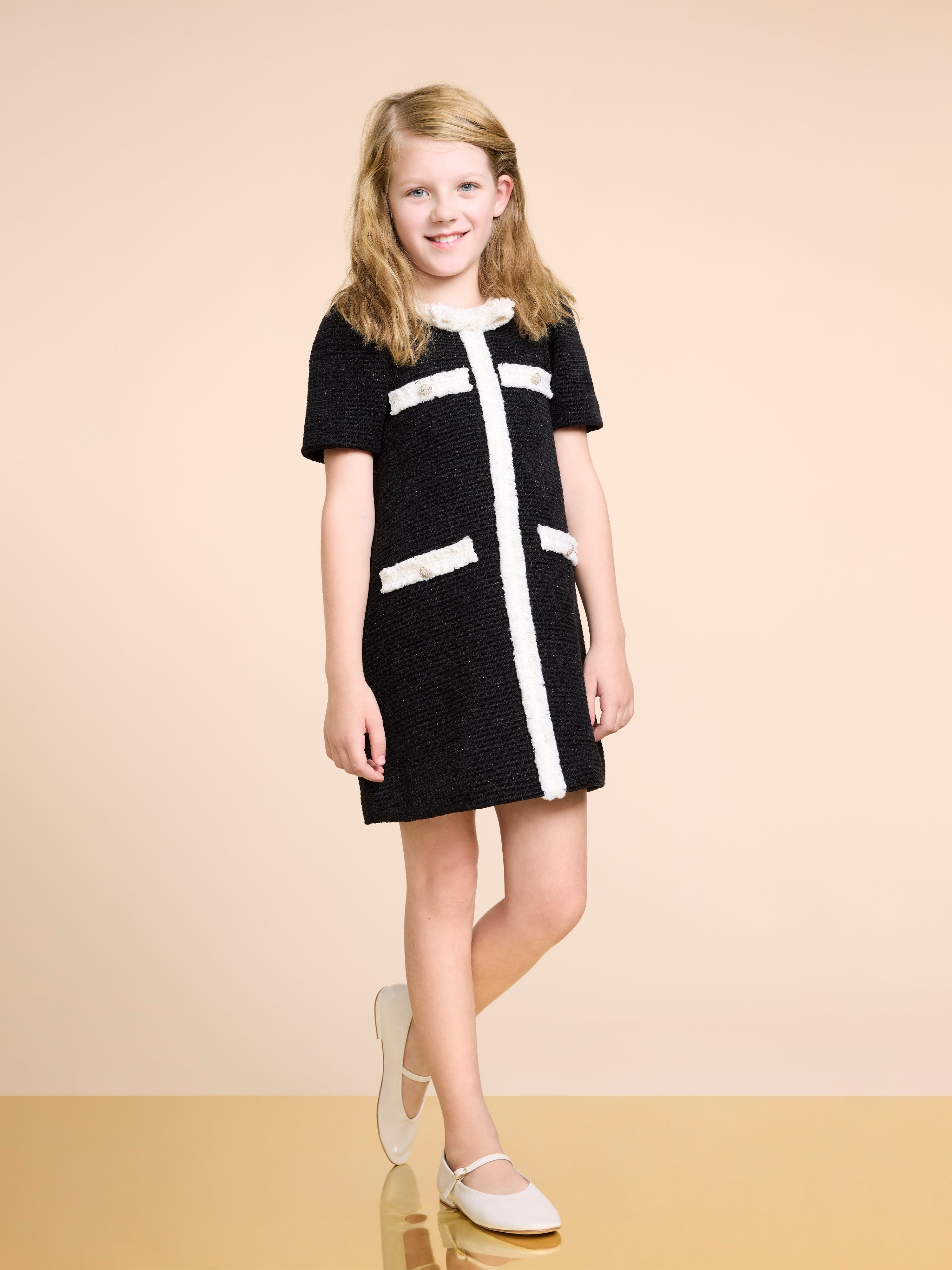 BCBG Girls Tweed Dress in Black