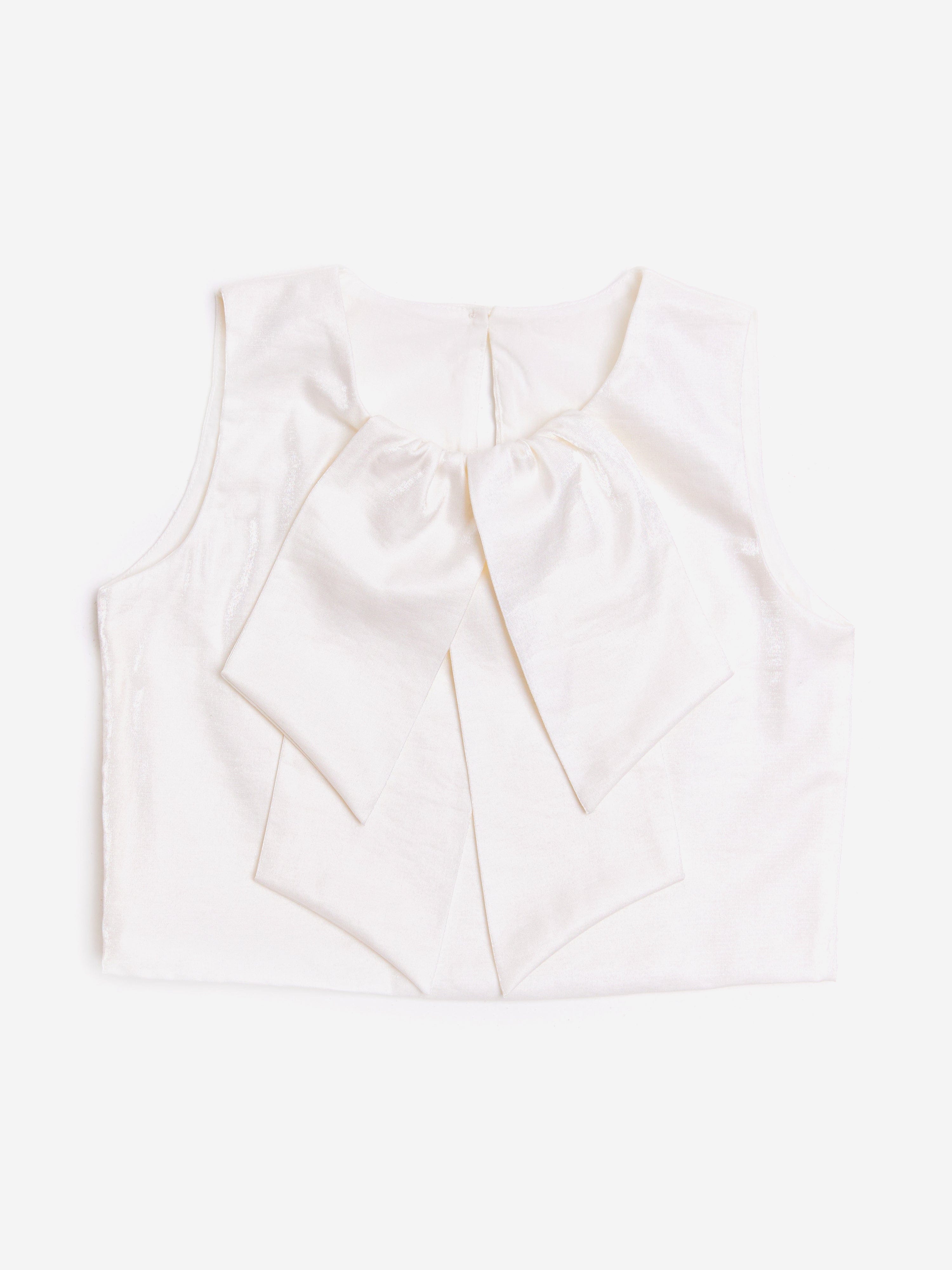 BCBG Girls Bow Blouse in Ivory