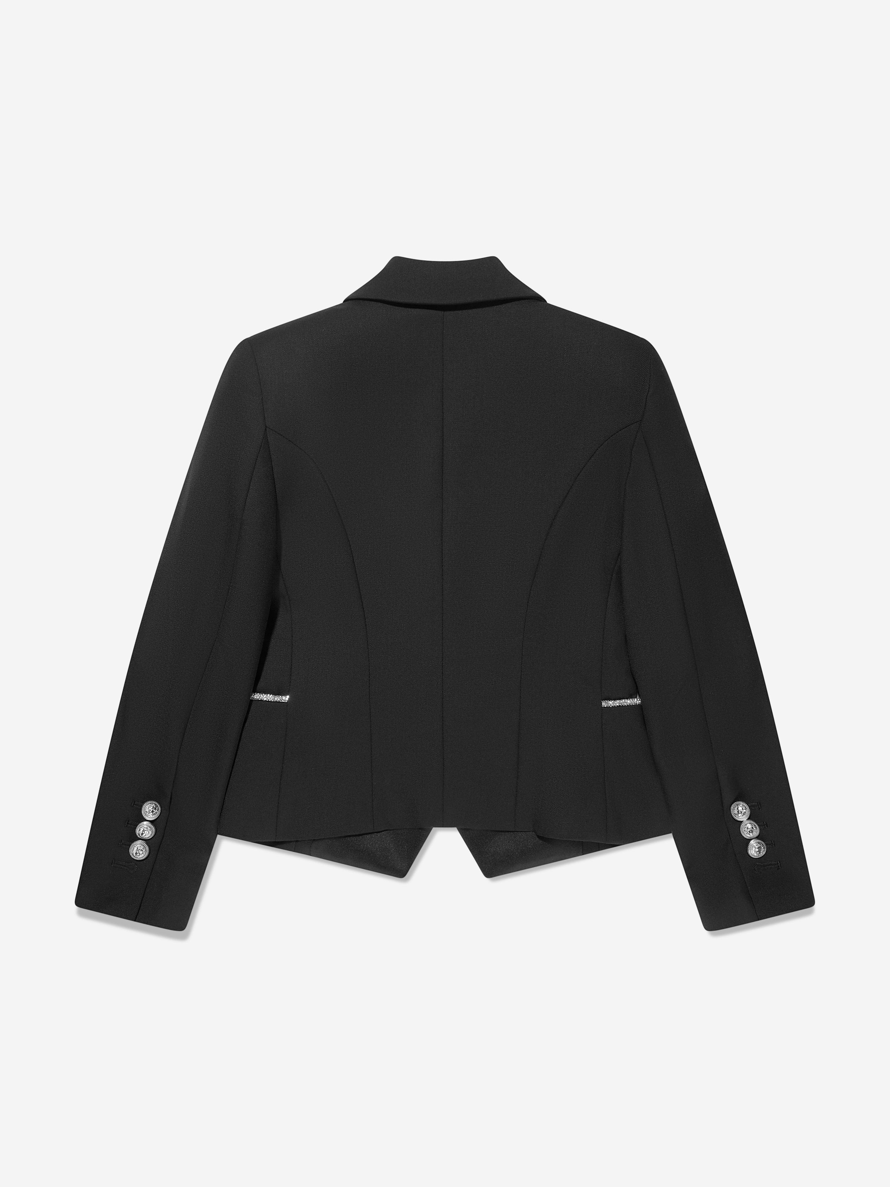 Balmain Girls Wool Suit Jacket in Black
