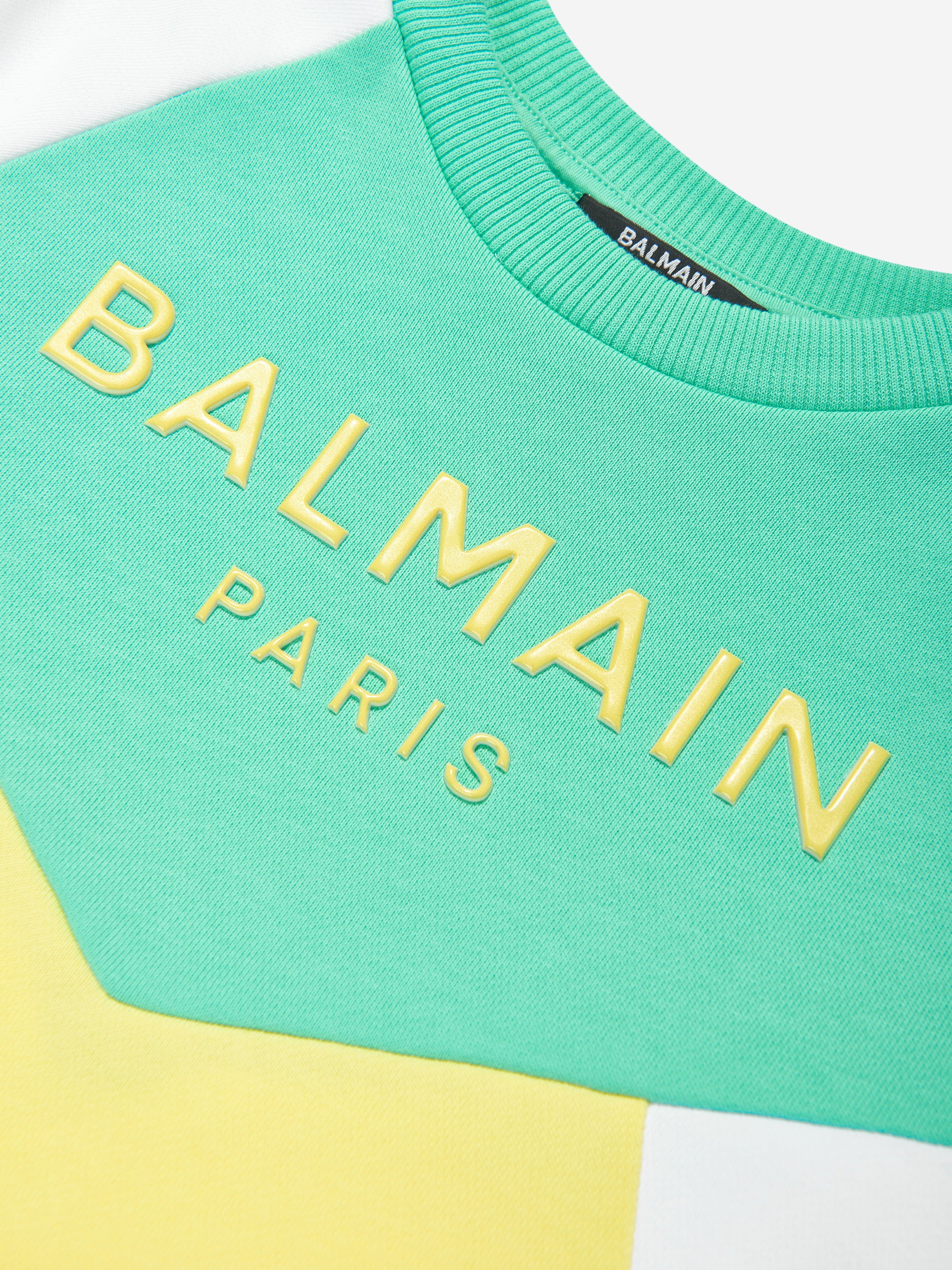 Balmain Kids Logo Sweatshirt in Green