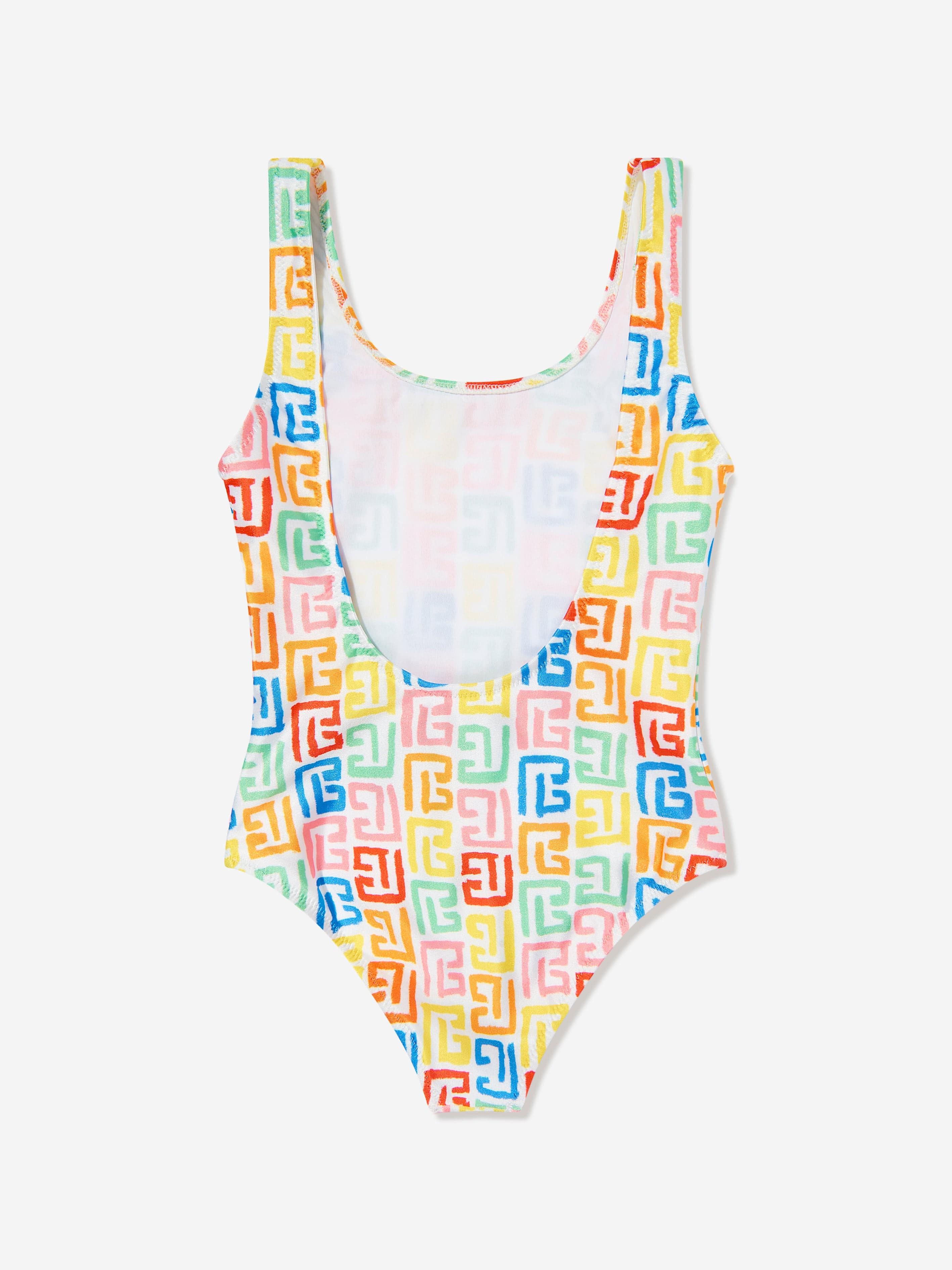 Balmain Girls Monogram Swimsuit in Multicolour