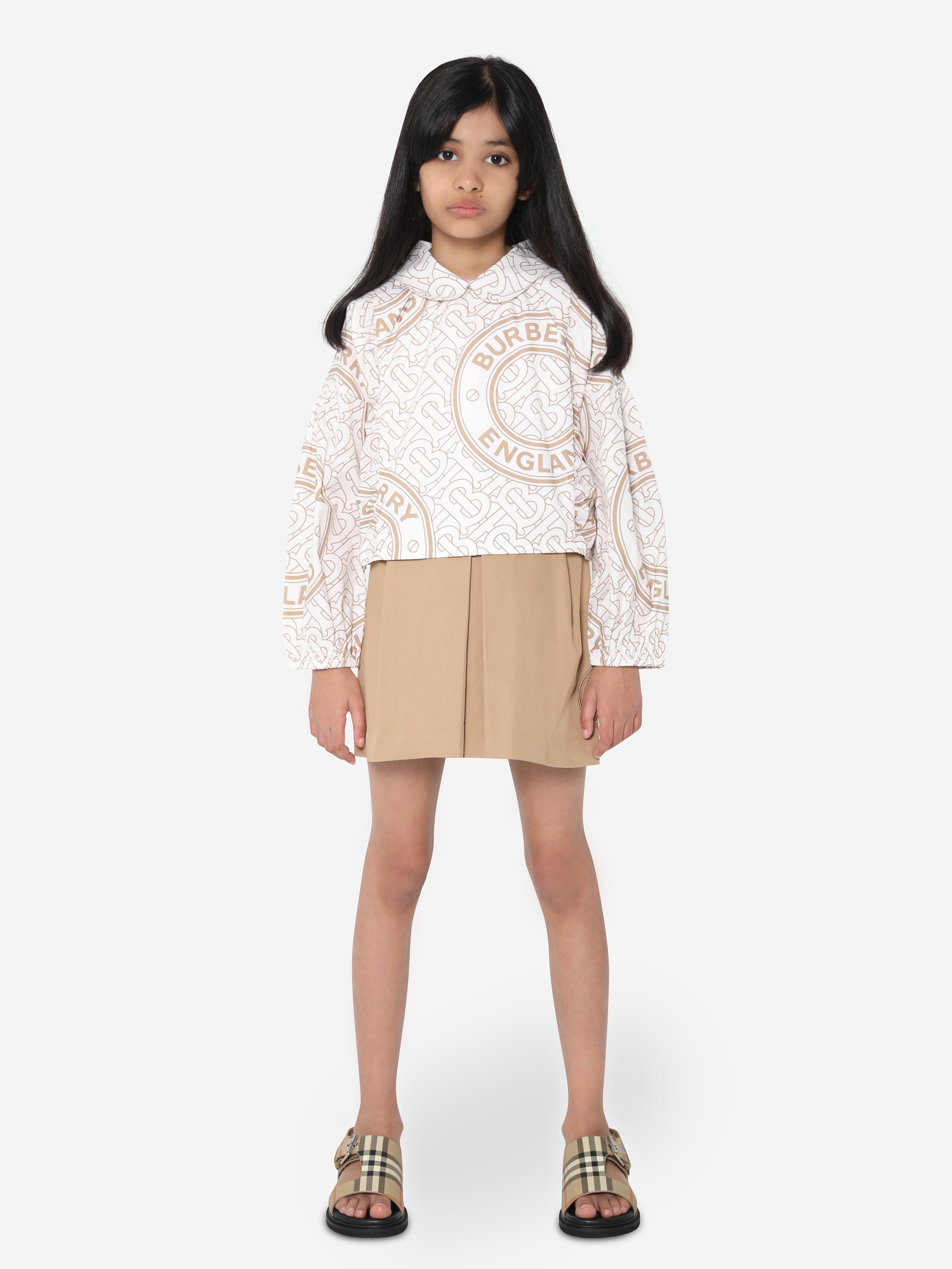 Girls Elora Logo Print Blouse