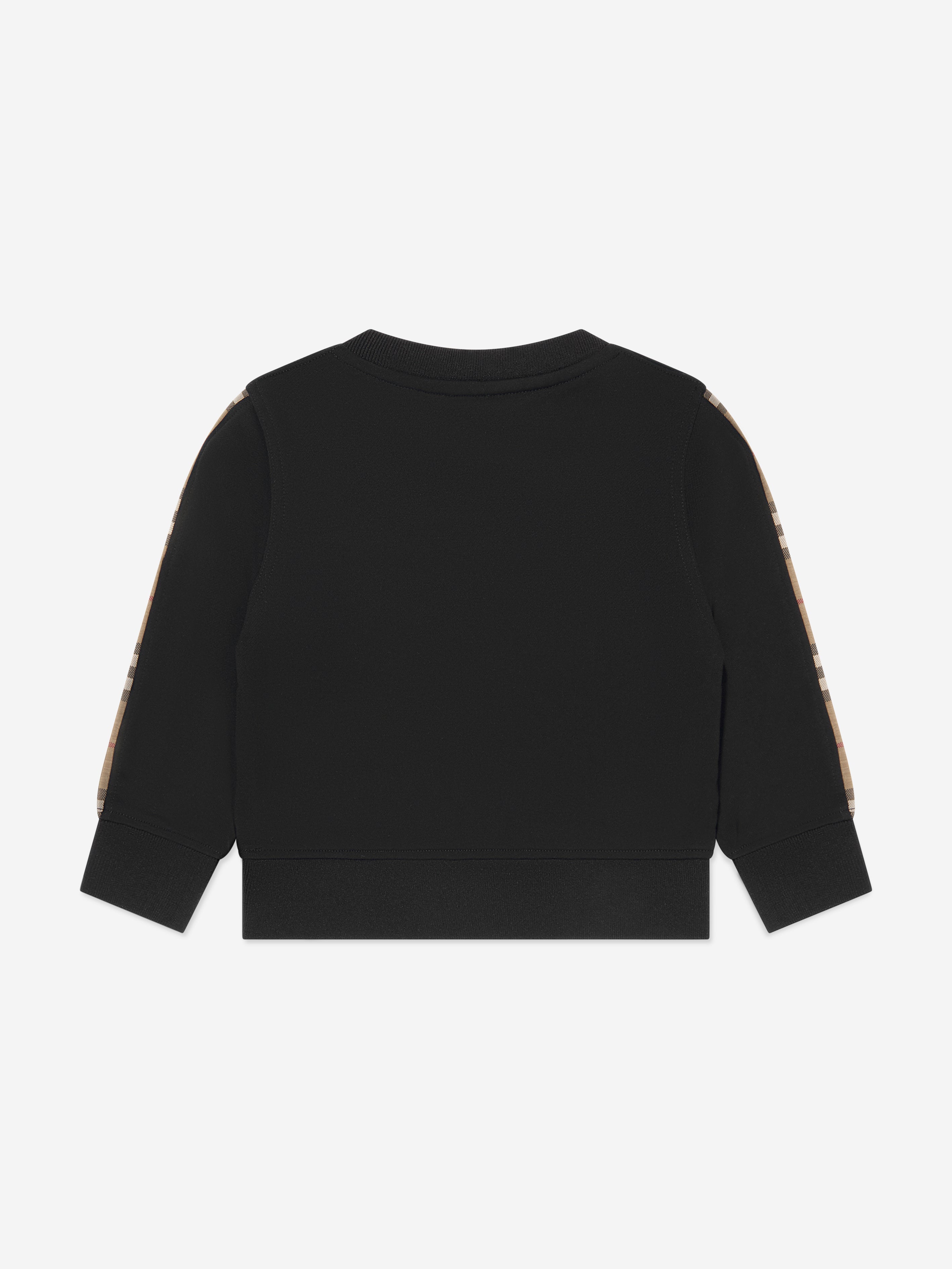 Girls Check Insert Sweatshirt in Black