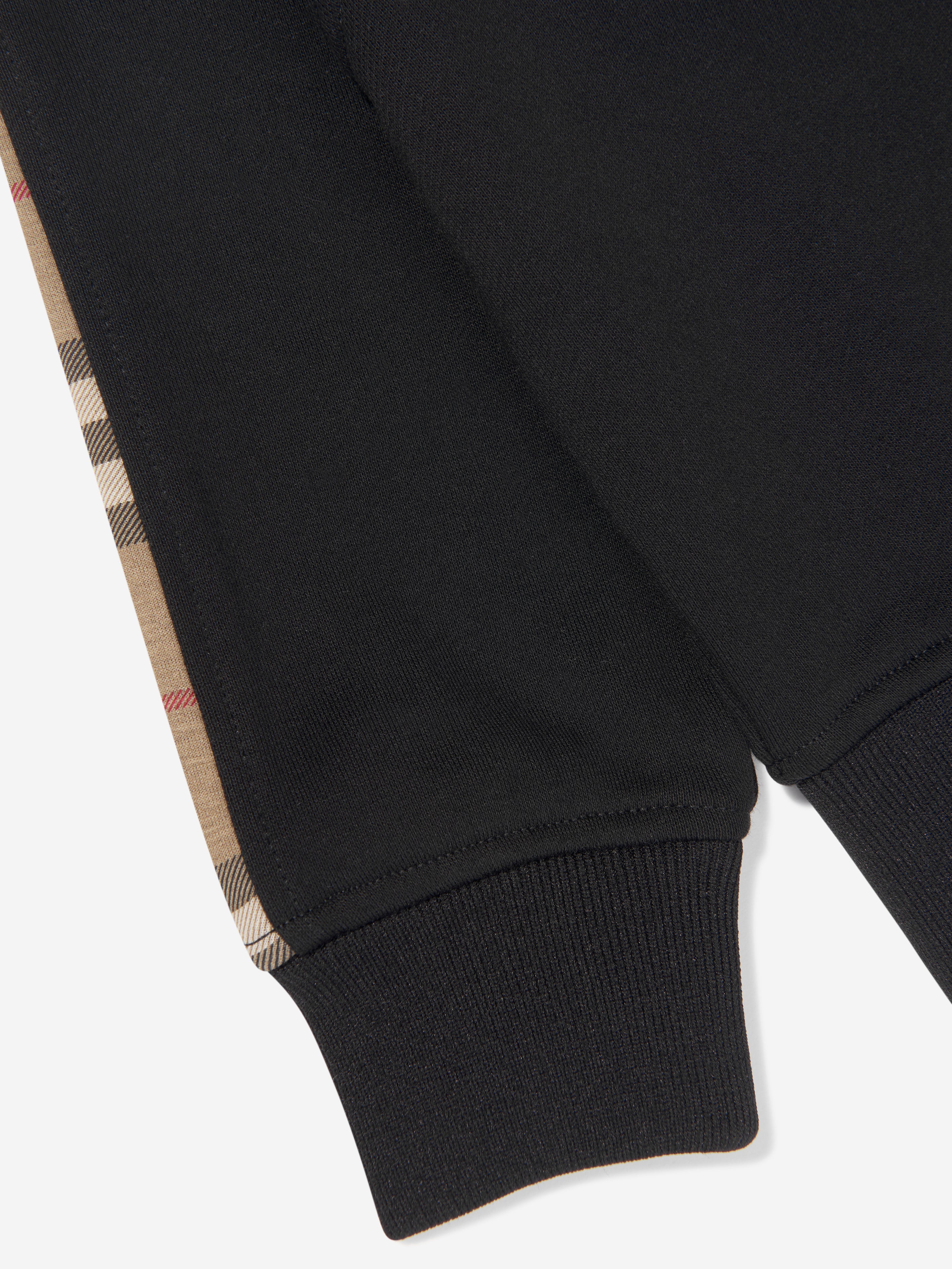 Girls Check Insert Sweatshirt in Black