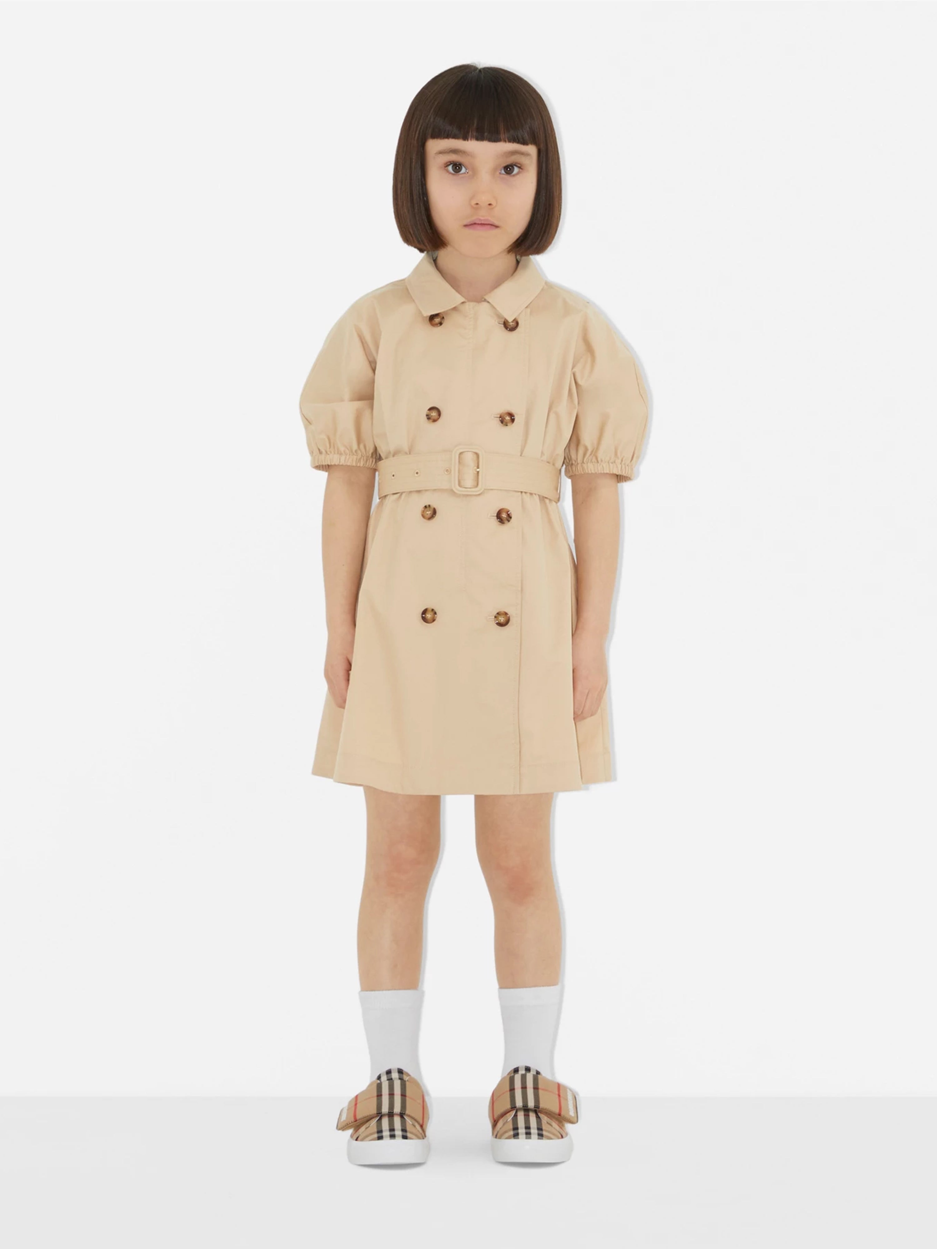 Girls Regina Dress in Soft Fawn
