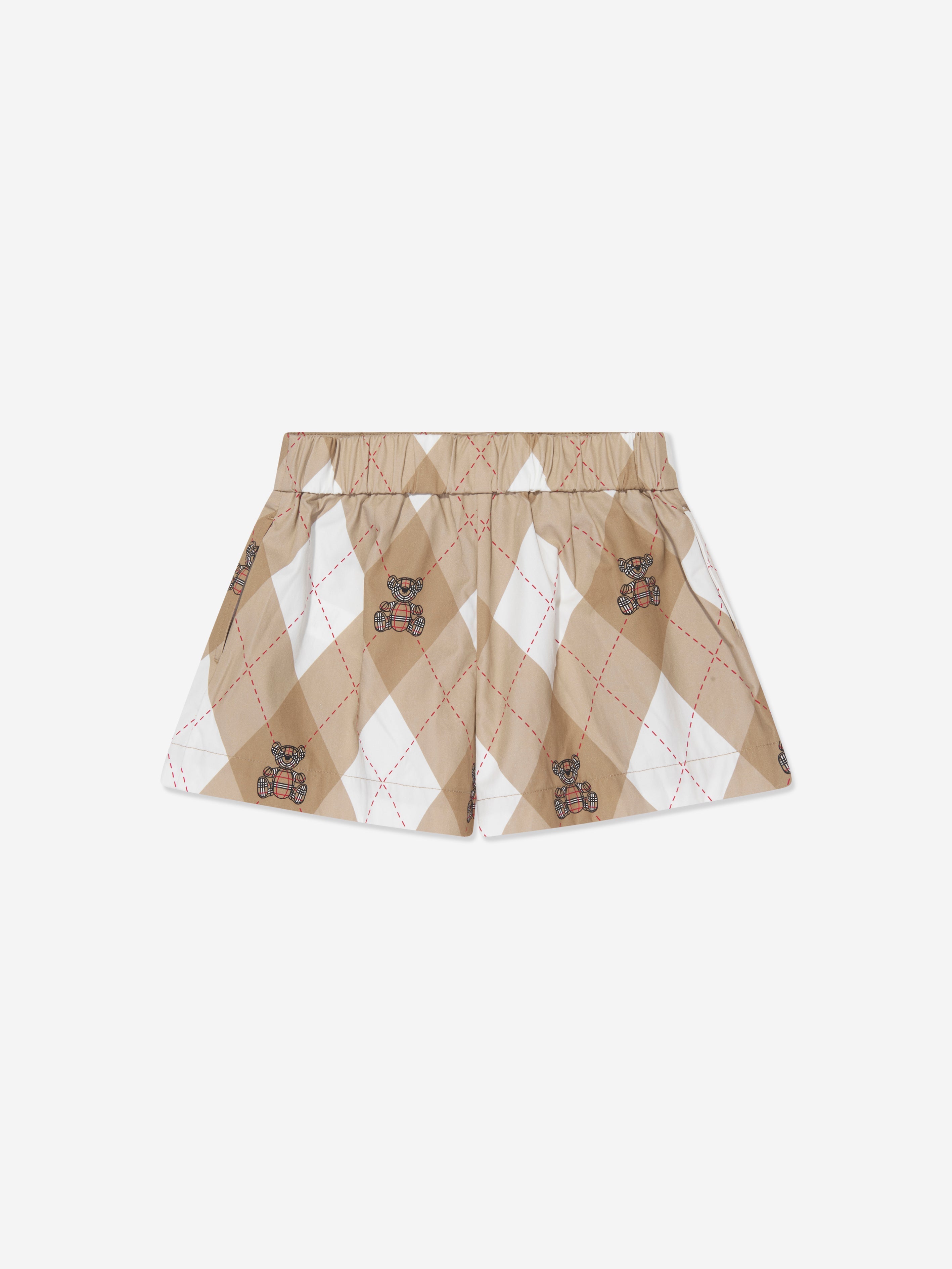 Girls Nicoletta Argyle Shorts in Soft Fawn