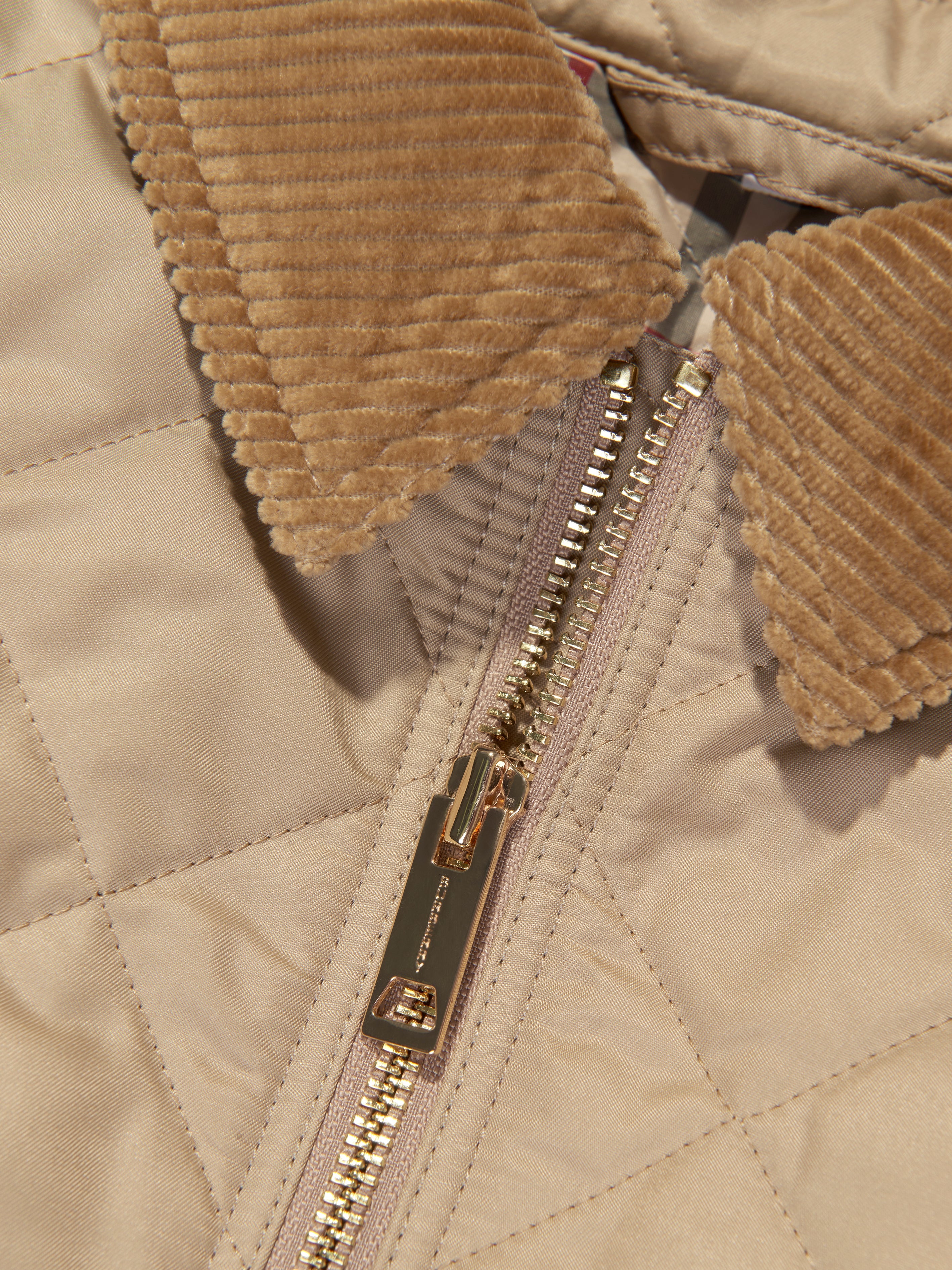 Girls Otis Quilted Coat in Beige