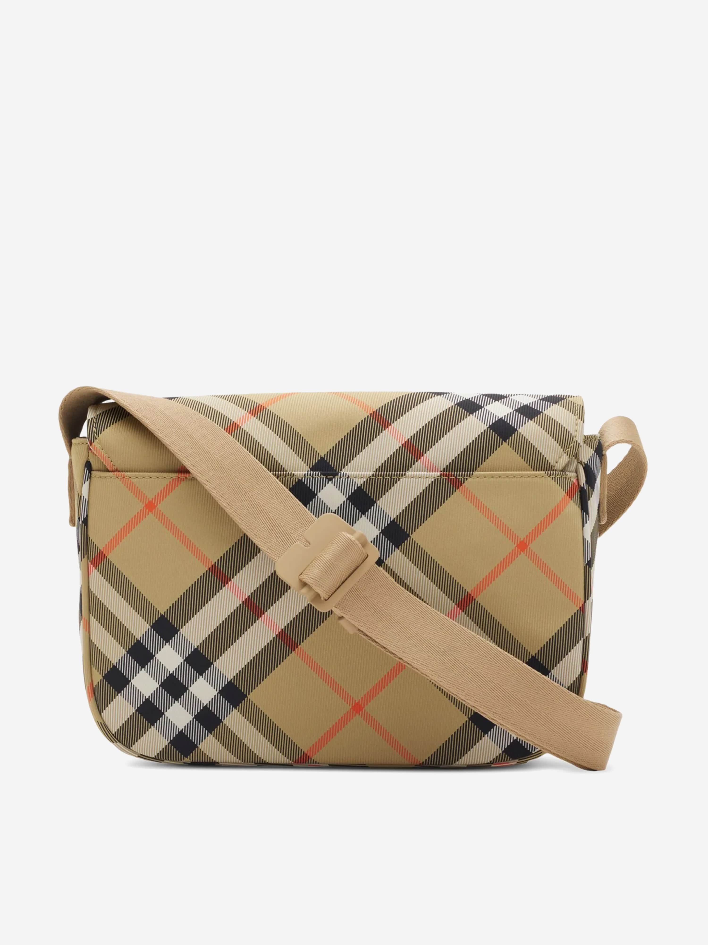 Burberry Girls Check Messenger Bag in Beige (24cm)