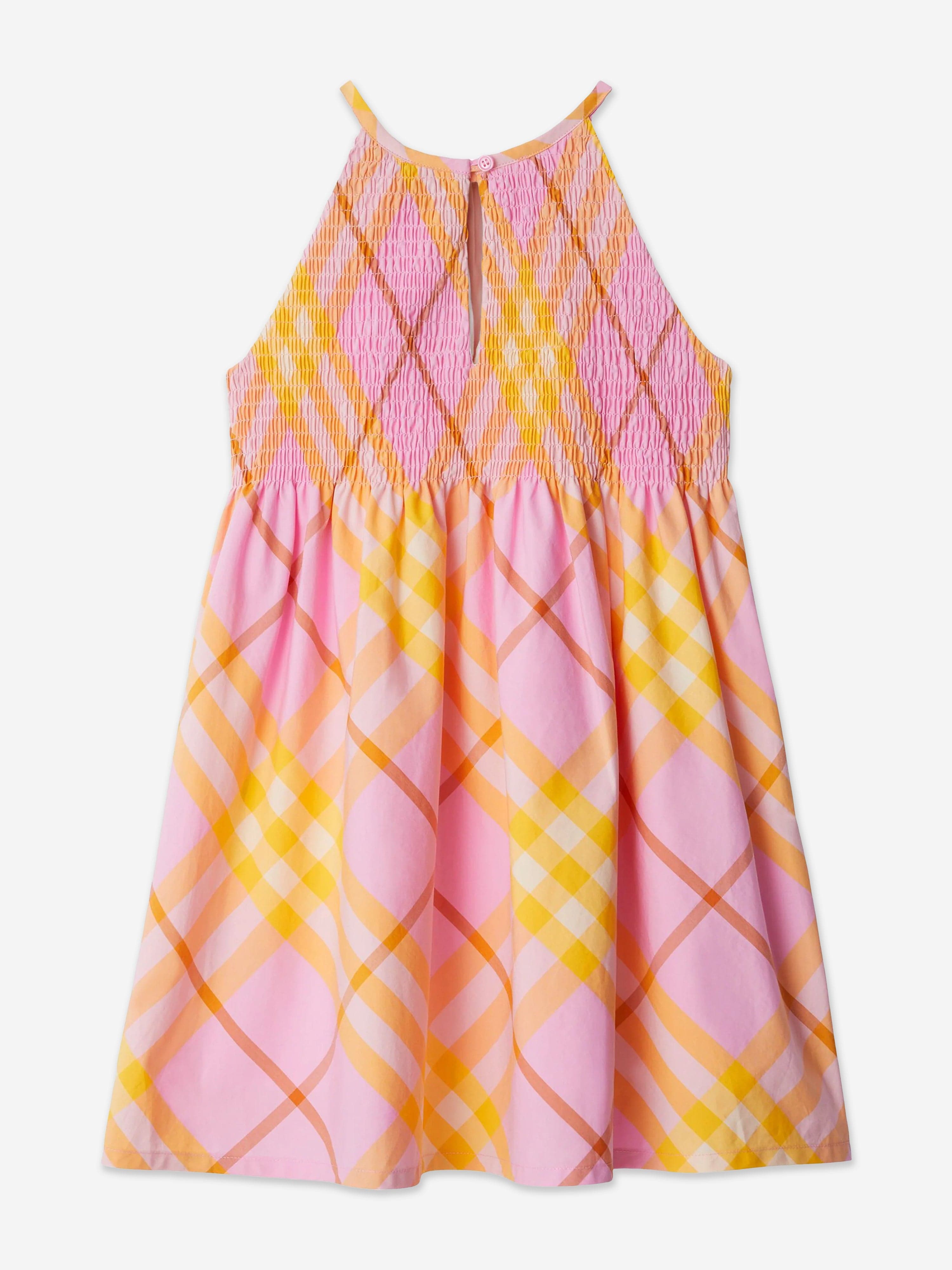 Burberry Girls Elsie Check Dress in Pink