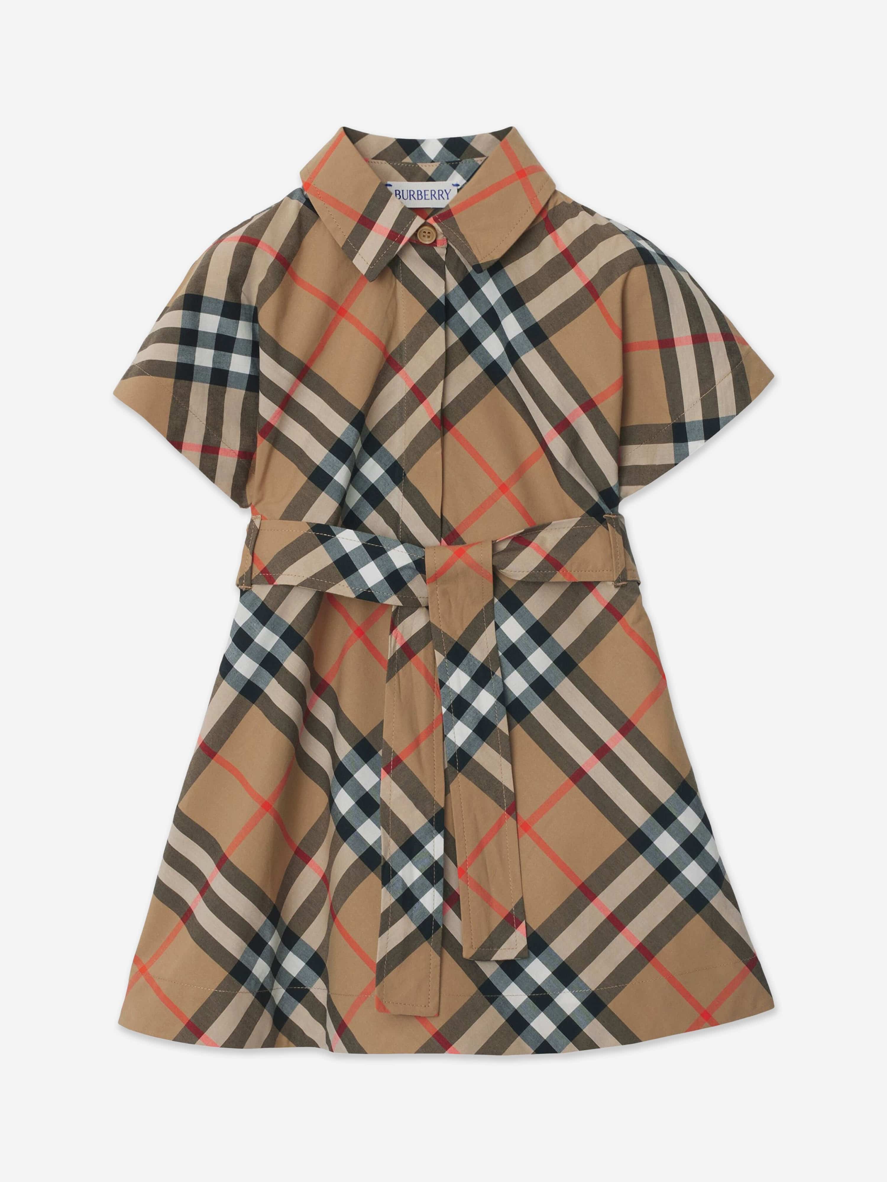 Baby Girls Giulietta Check Dress in Beige
