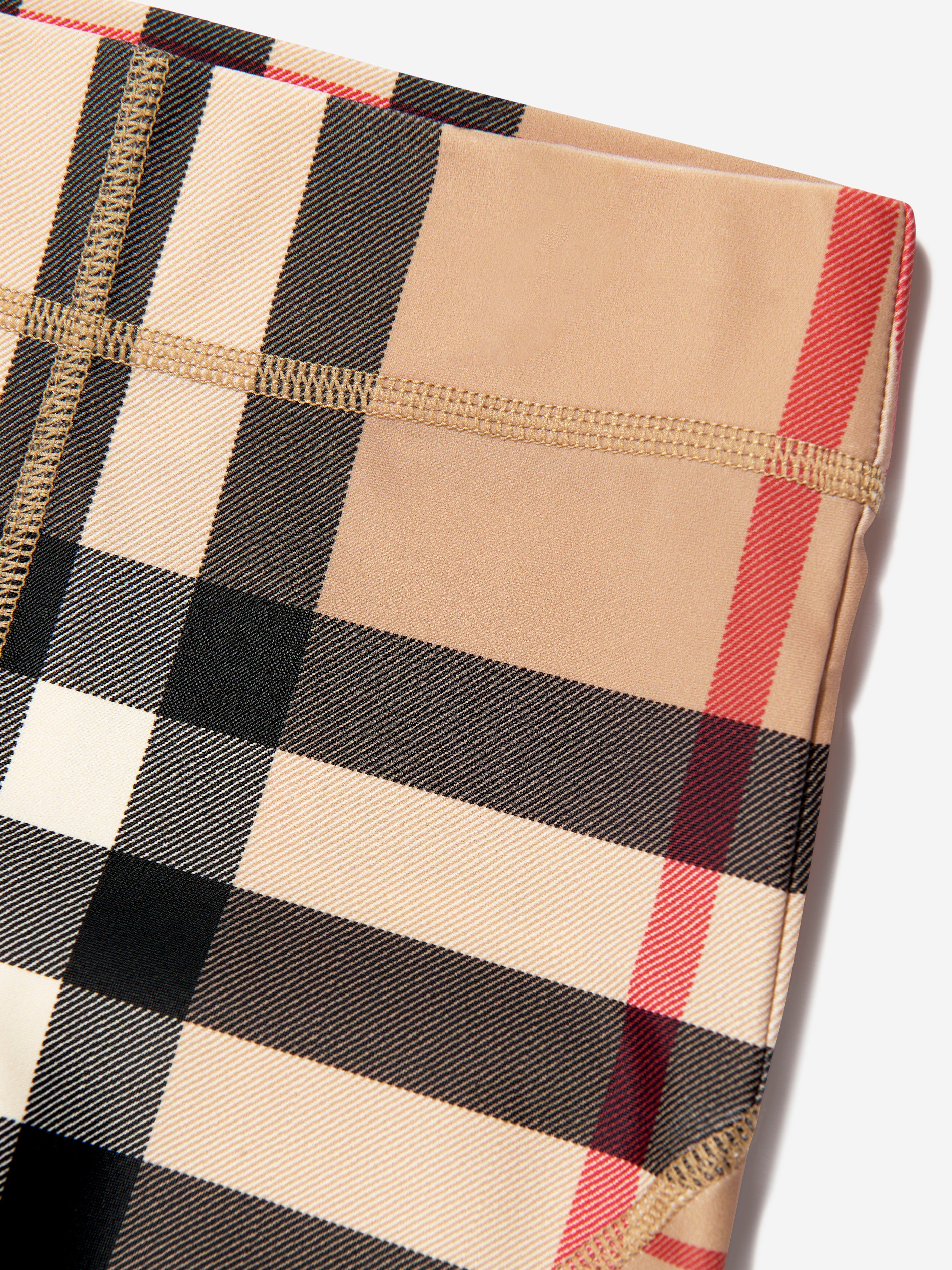 Girls Isabella Check Leggings in Beige