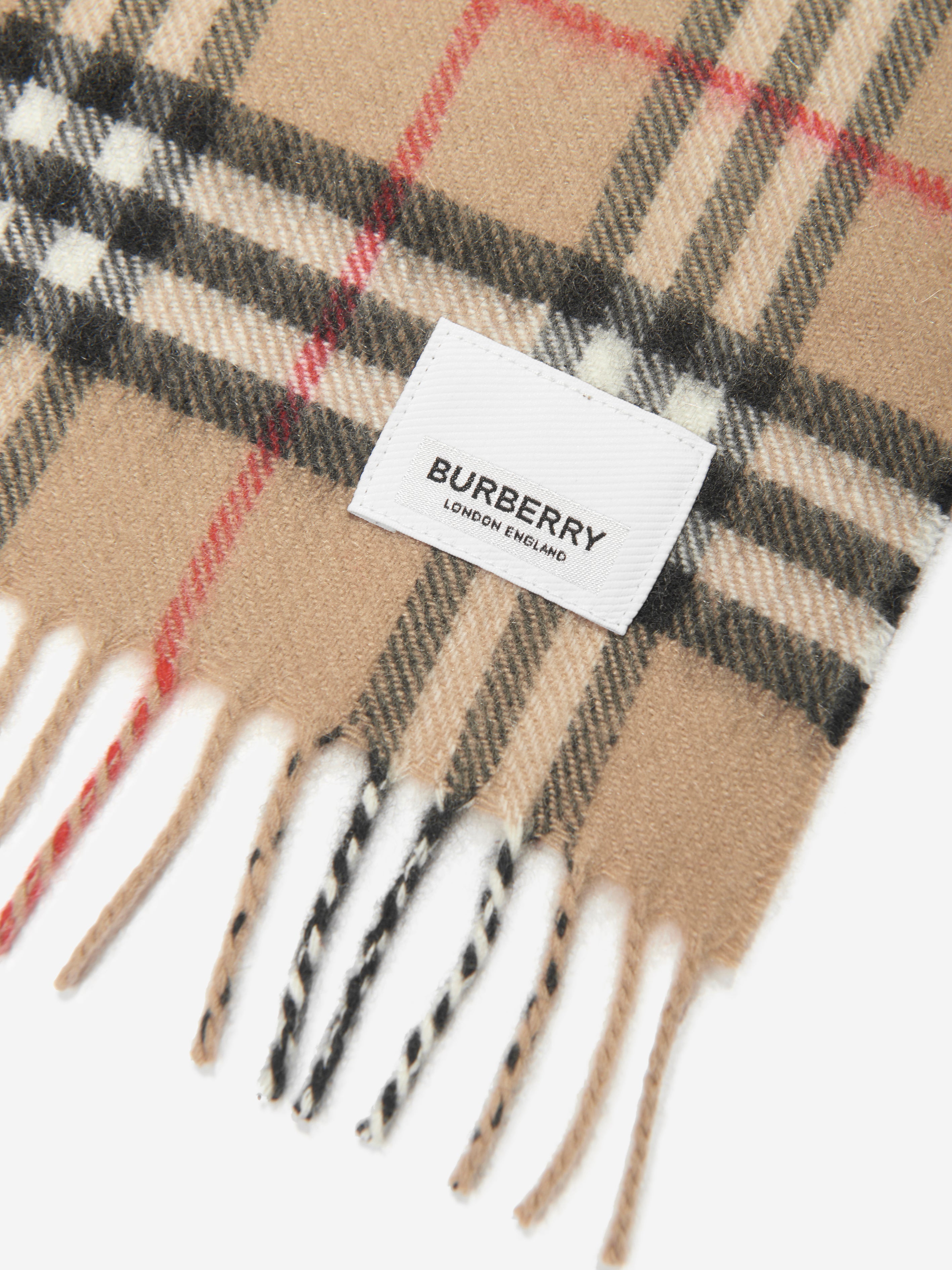 Baby Vintage Check Cashmere Blanket in Beige