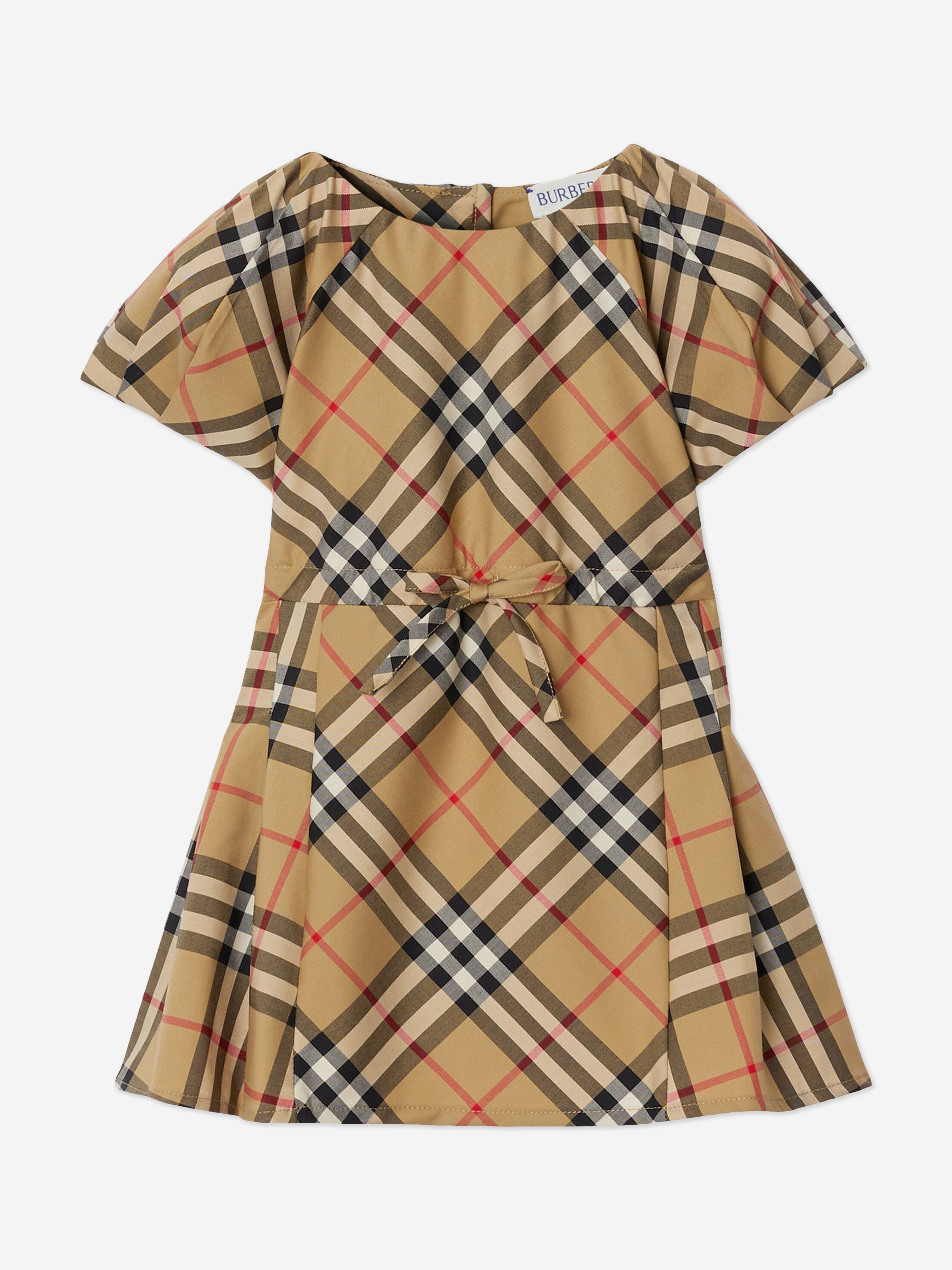Baby Girls Archive Check Jada Dress in Beige