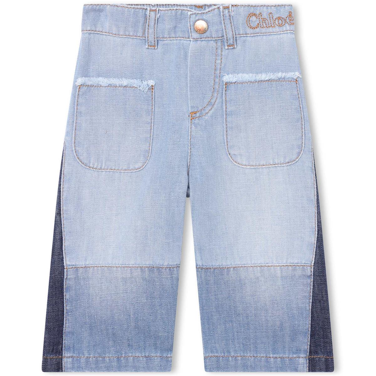 Baby Girls Blue Denim Trousers