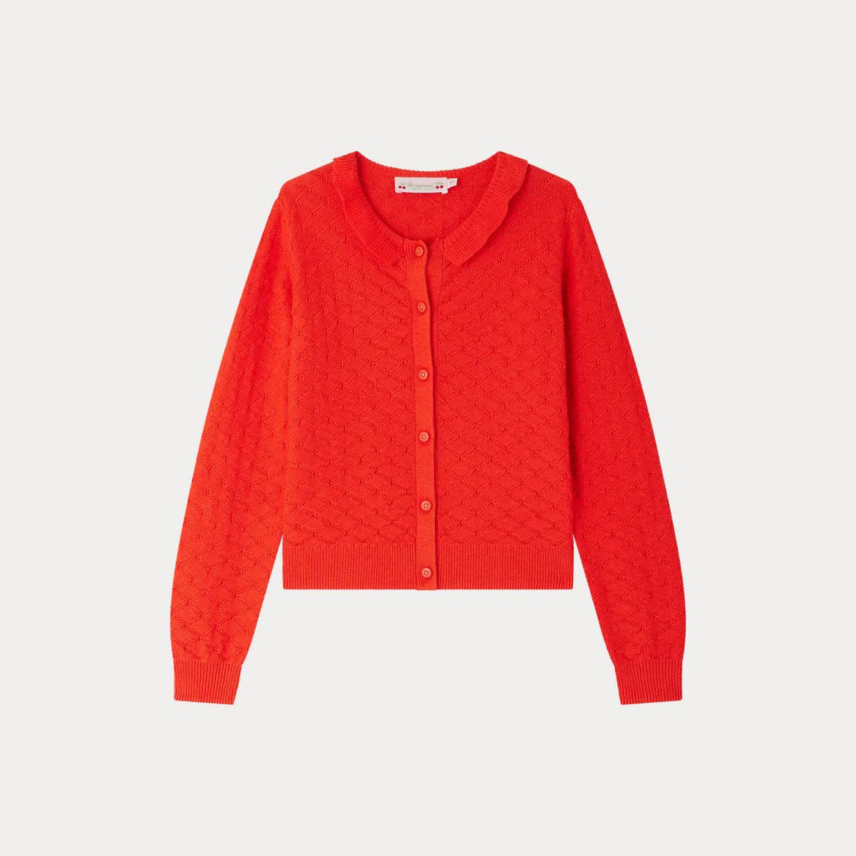 Girls Poppy Knit Cotton Cardigan