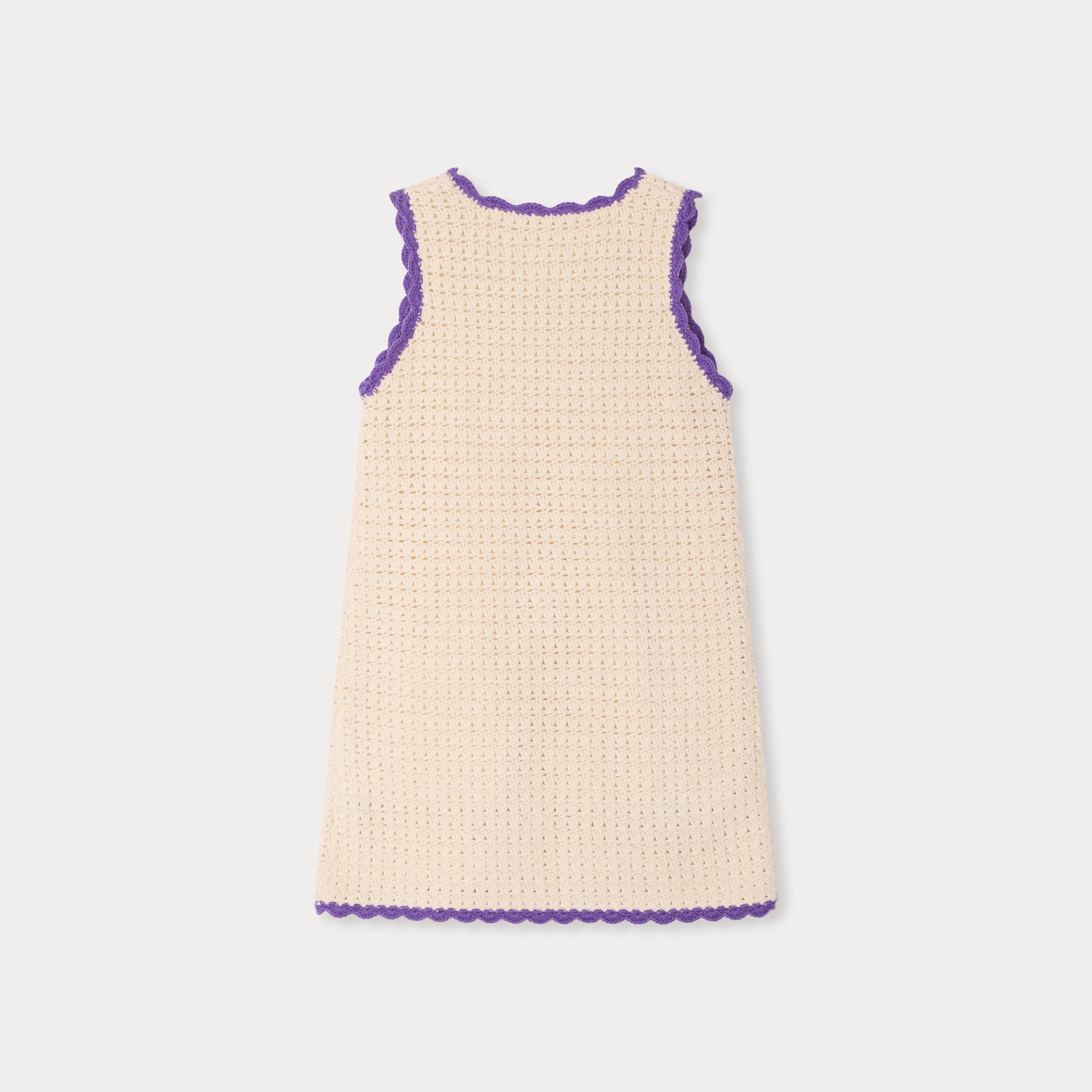 Girls White Crocheted Dress