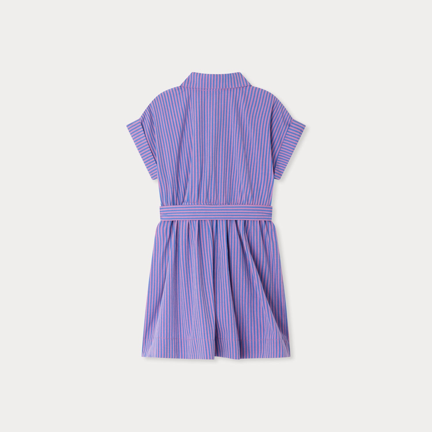 Girls Purple Stripes Cotton Dress
