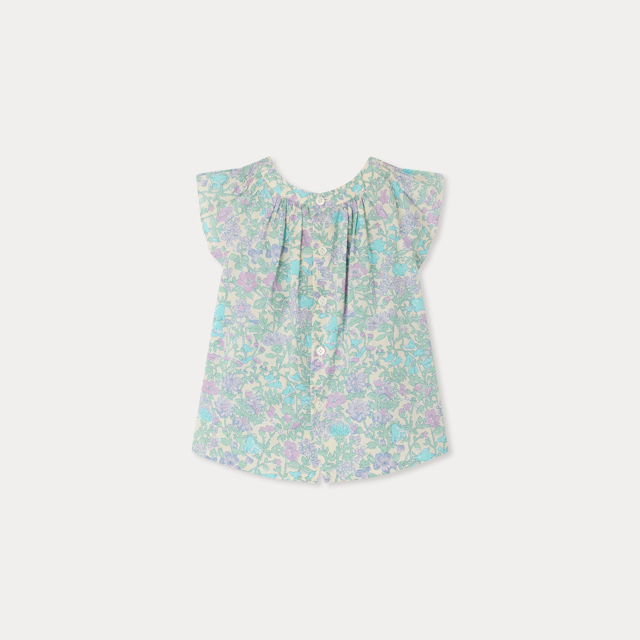 Baby Girls Green Floral Cotton Blouse