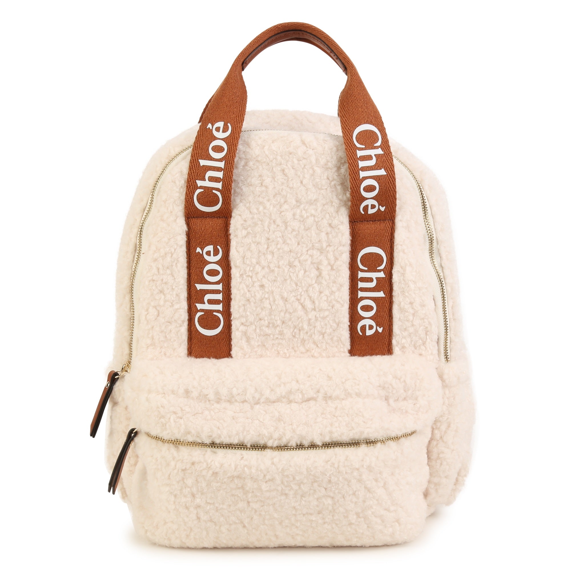 Girls White Logo Sherpa Fleece Backpack(36cm)