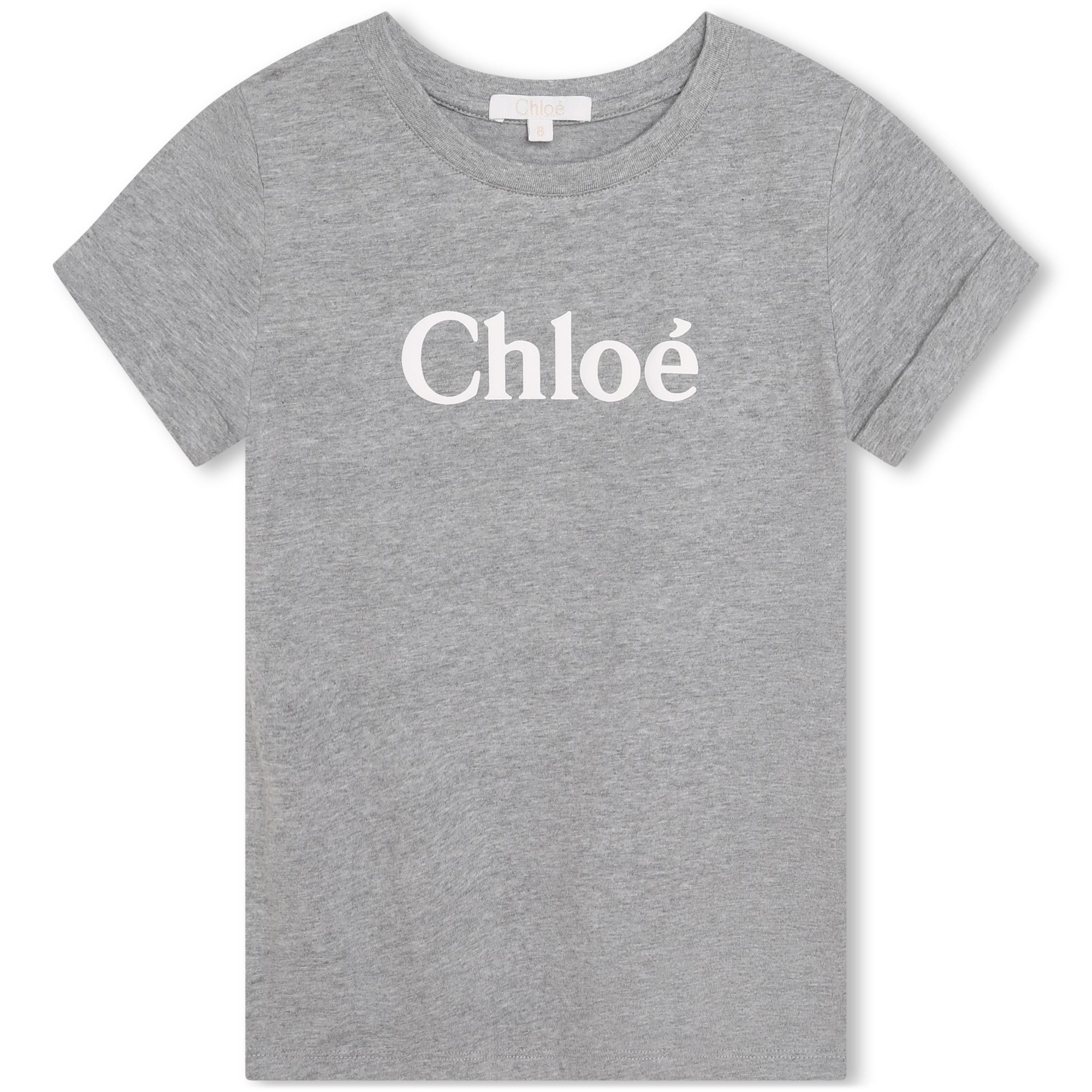 Girls Grey Logo Cotton T-Shirt