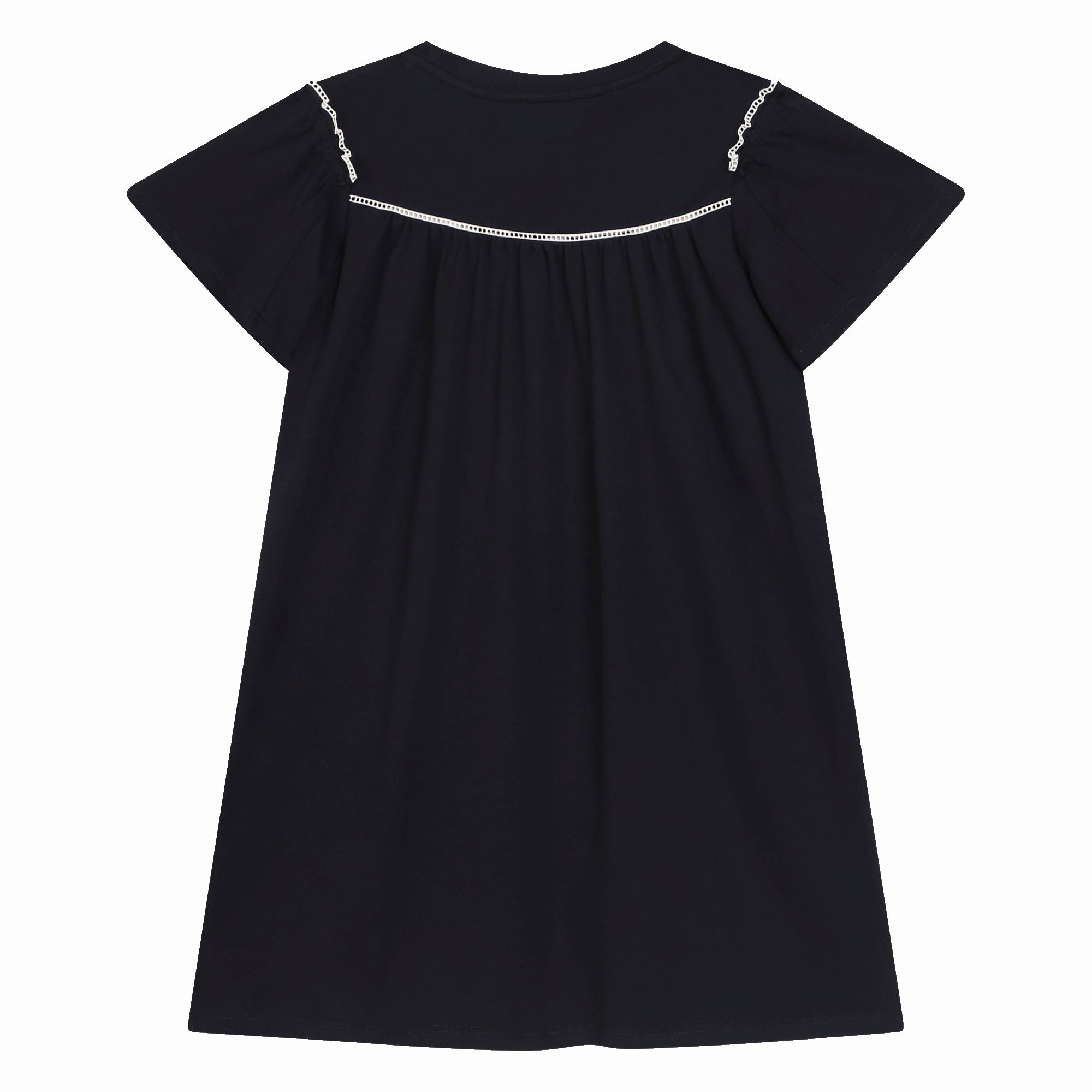 Girls Navy Cotton Dress